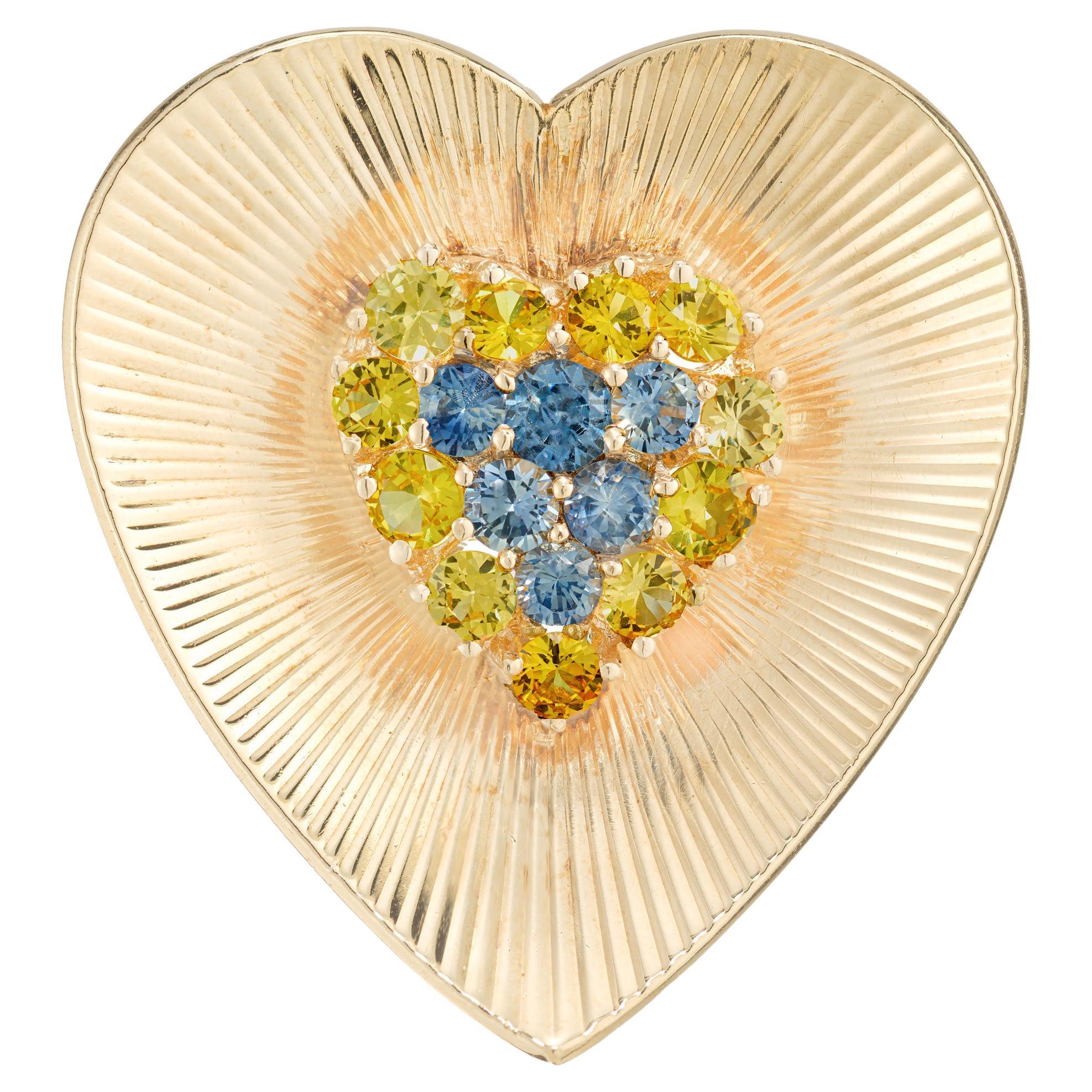 Tiffany & Co. Anstecknadel in Gelb-Blau mit Saphir in Gold im Angebot