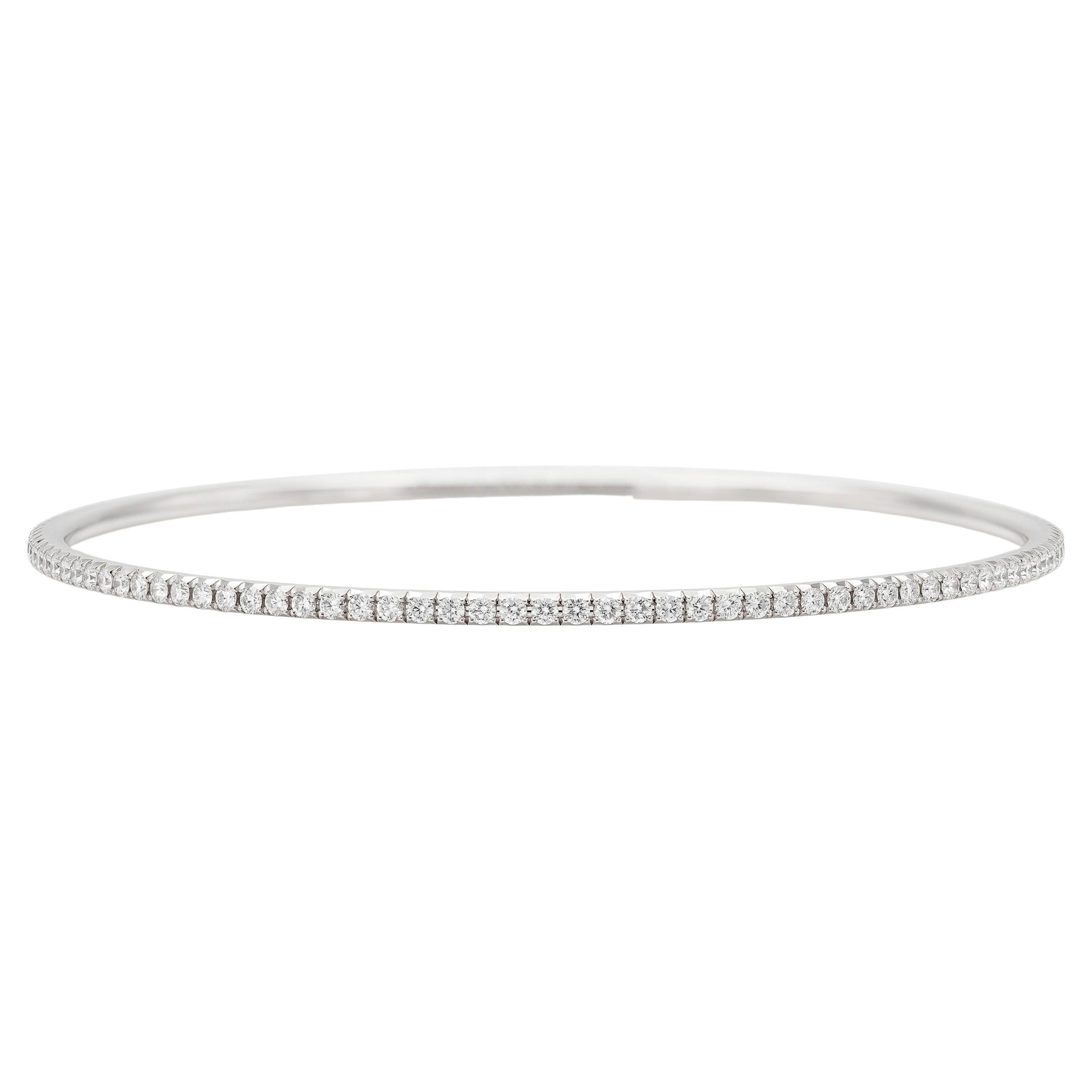 Tiffany & Co. 1.65 Carat Diamond and 18K White Gold Bangle