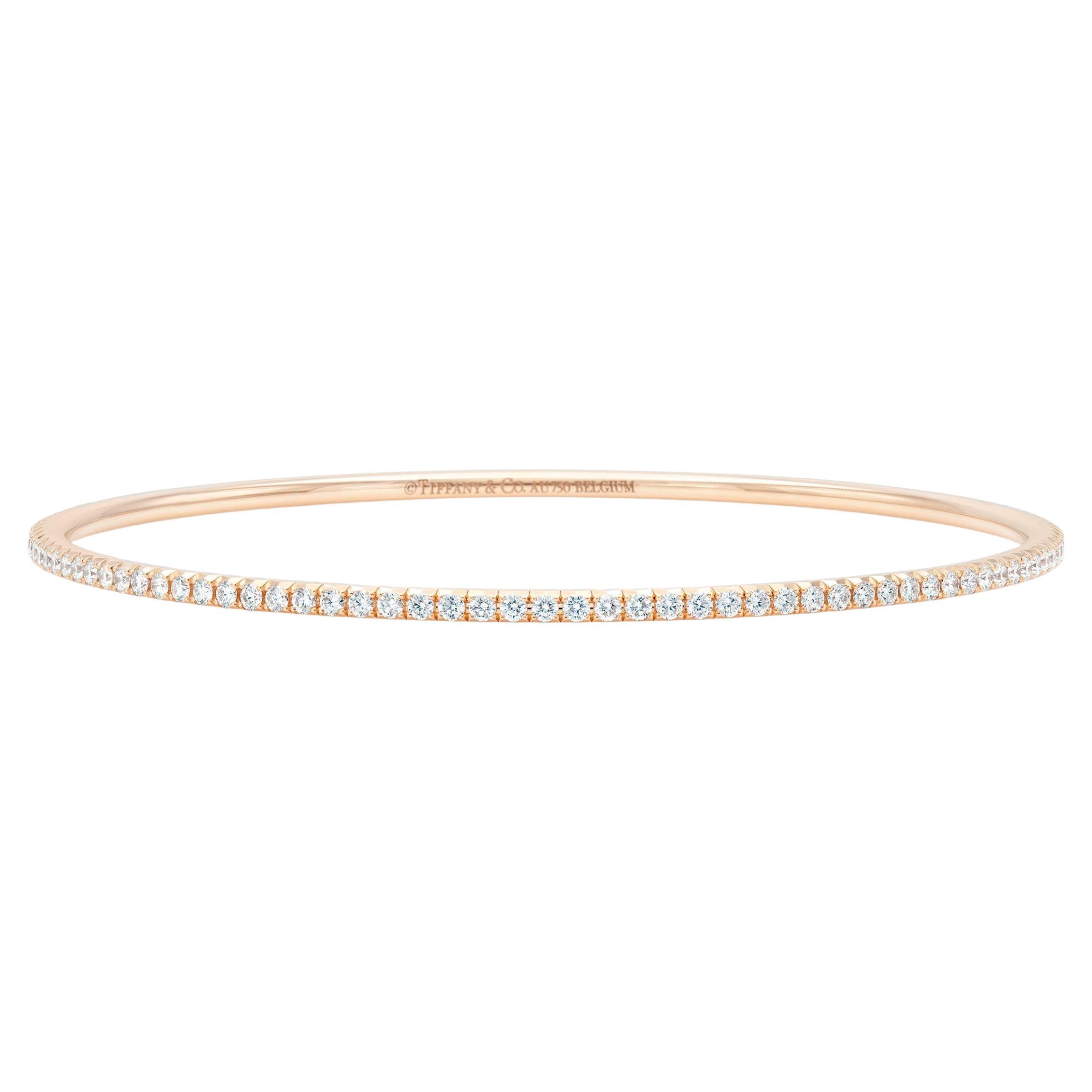 Bracelet jonc en or Metro avec diamants de 1,65 carat de Tiffany & Co en vente