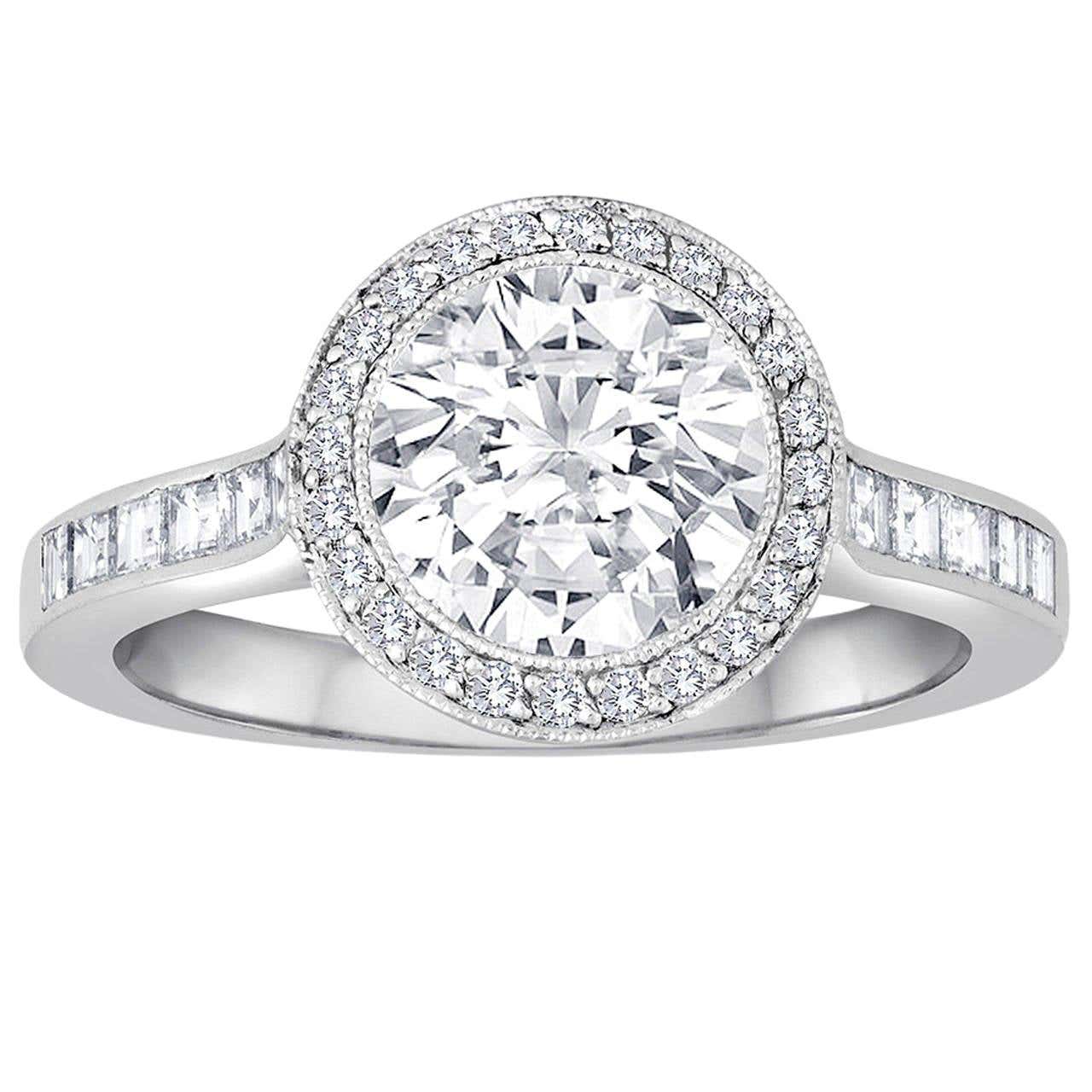 Tiffany and Co. 1.67 Carat F VVS2 Diamond Platinum Ring For Sale at 1stDibs
