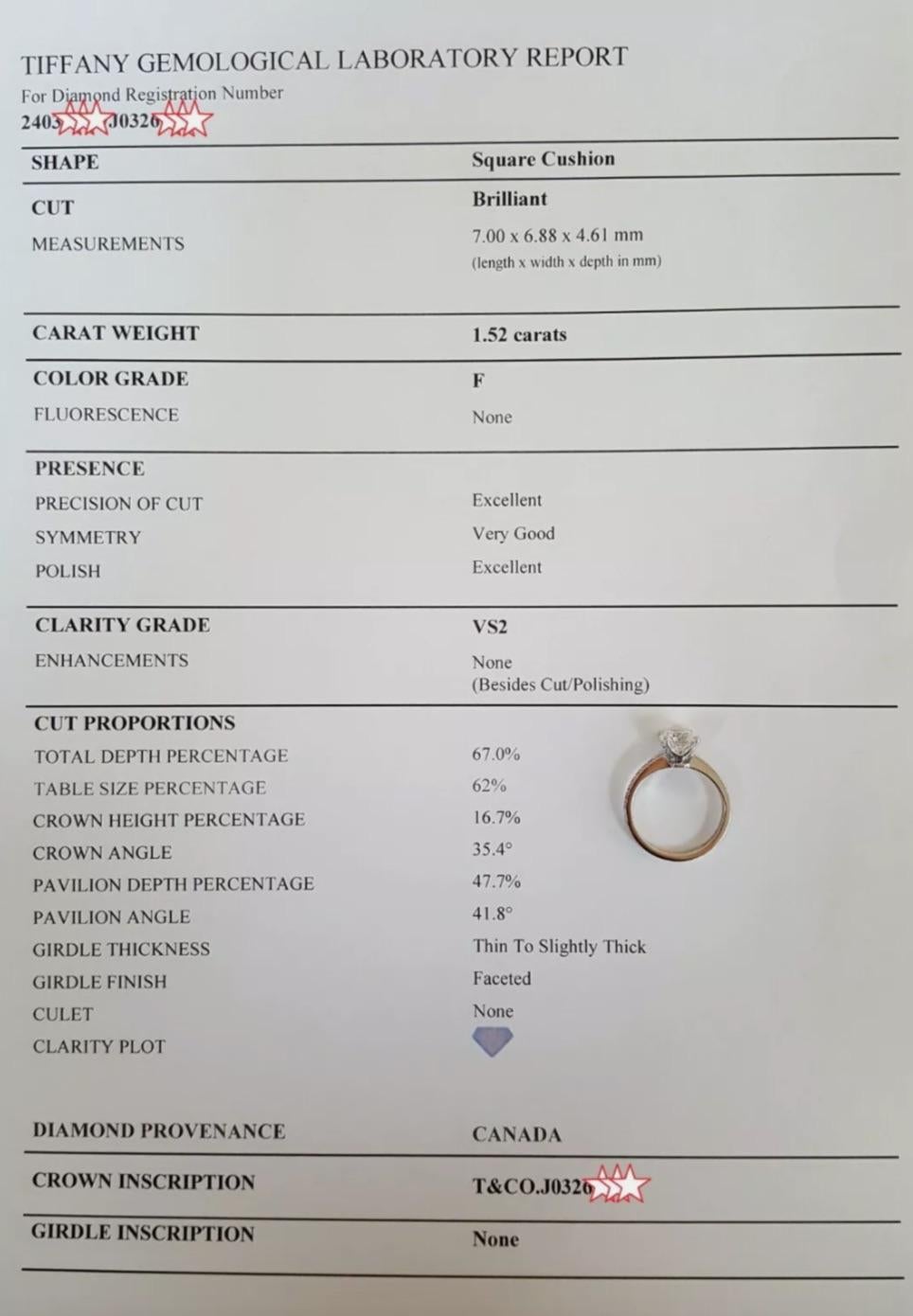 Tiffany & Co., 1.68 Carat Diamond 
