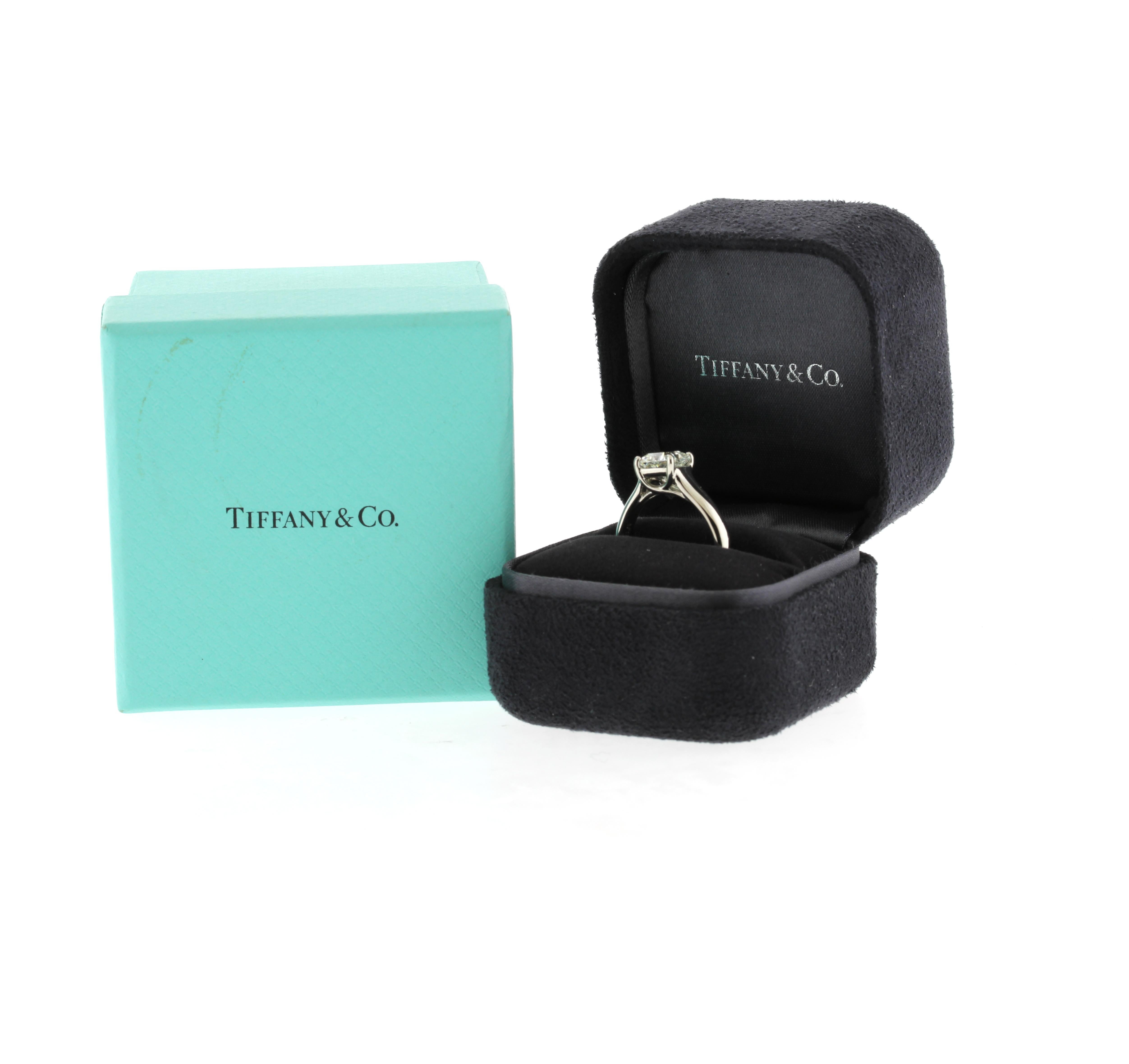 Square Cut Tiffany & Co 1.69 Carat Lucida Diamond Engagement Ring For Sale