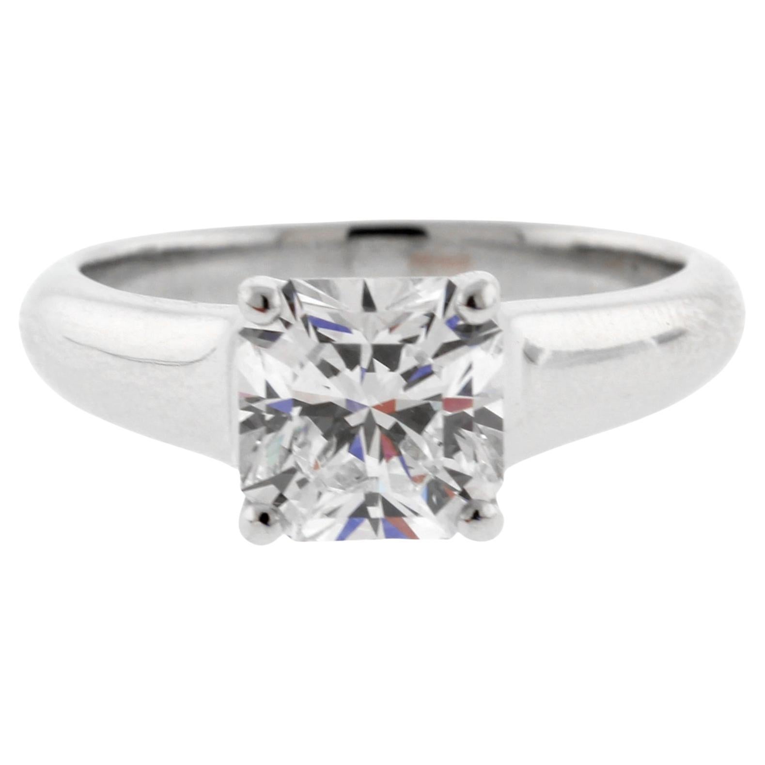 Tiffany & Co 1.69 Carat Lucida Diamond Engagement Ring For Sale
