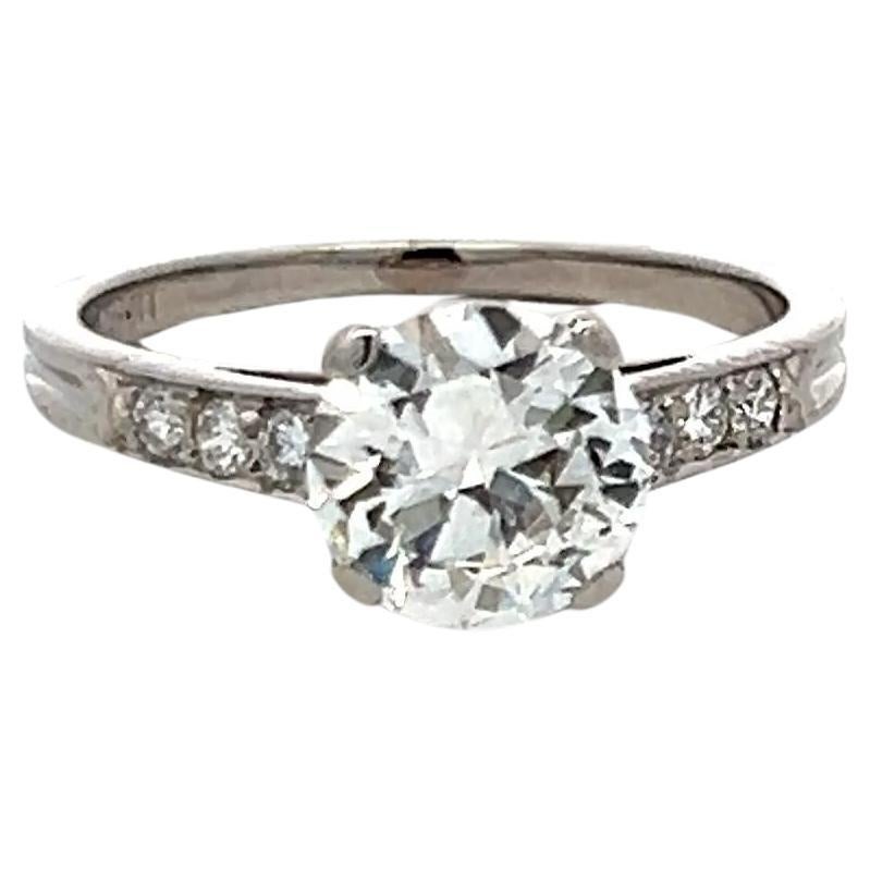 Tiffany 
Co. 1.69ct F VS2 Diamond Platinum Circular Brilliant Engagement Ring en vente