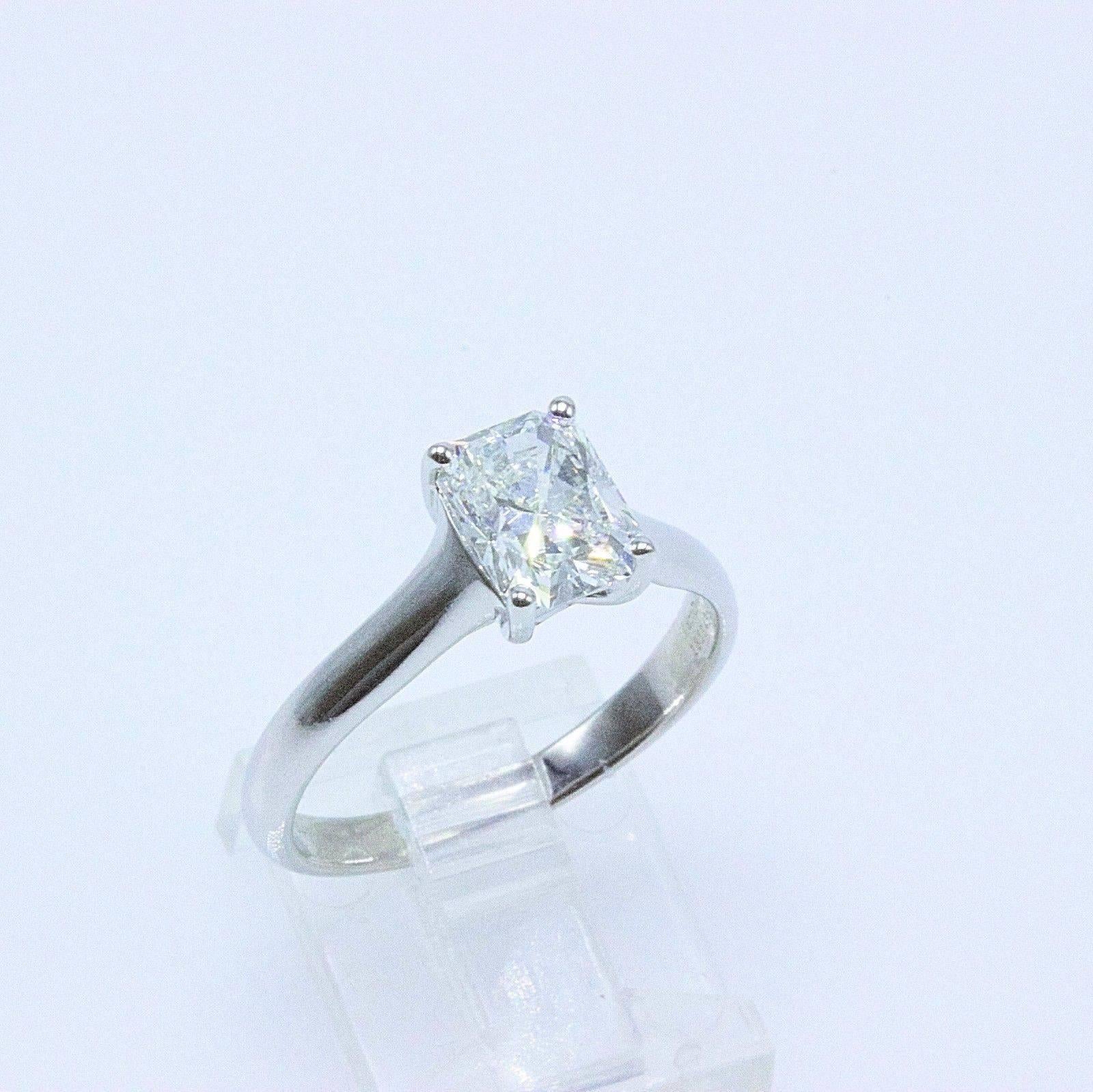 Women's Tiffany & Co. 1.70 Carat Lucida F VVS2 Platinum Diamond Engagement Ring