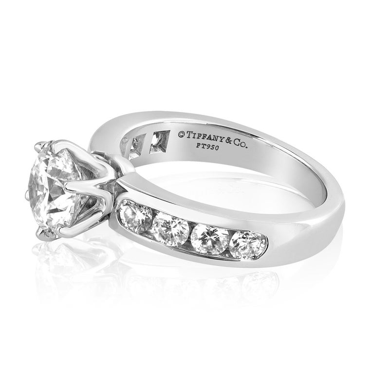 Contemporary Tiffany & Co. 1.71 Carat F IF Diamond Platinum Ring For Sale