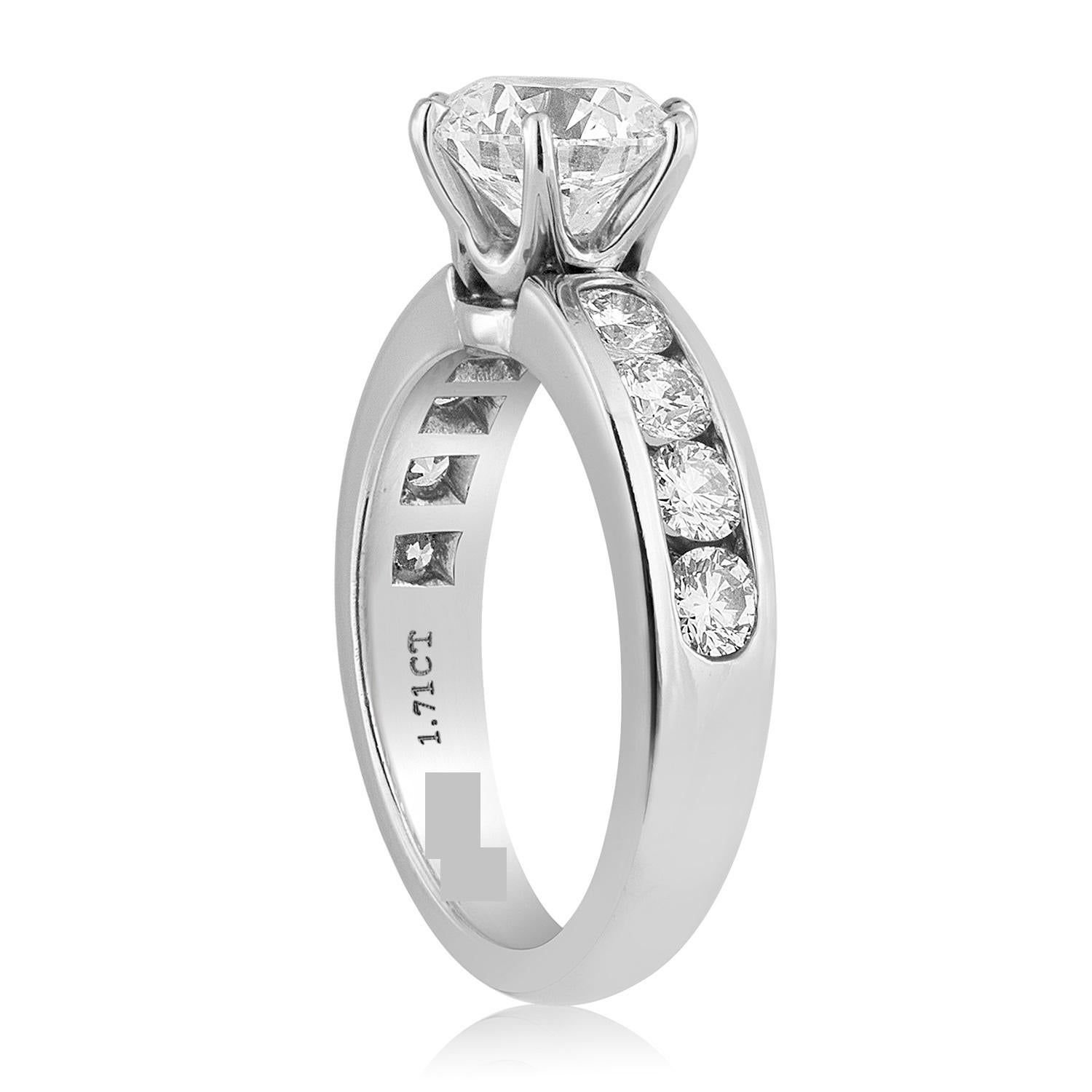 Contemporary Tiffany & Co. 1.71 Carat F IF Diamond Platinum Ring For Sale