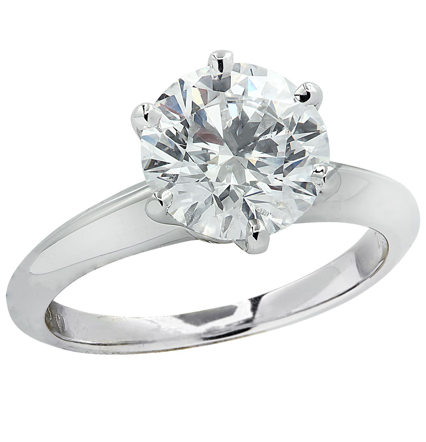 Women's or Men's Tiffany & Co. 1.73 Carat Diamond and Platinum Engagement Ring
