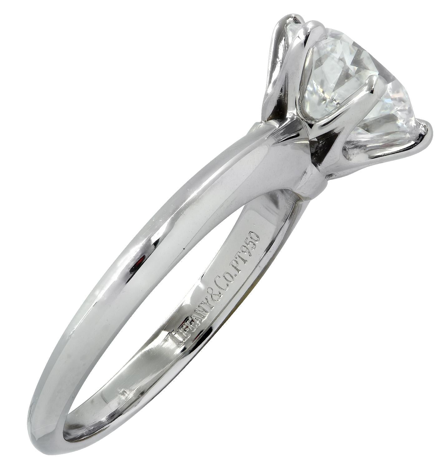 Tiffany & Co. 1.73 Carat Diamond and Platinum Engagement Ring 1