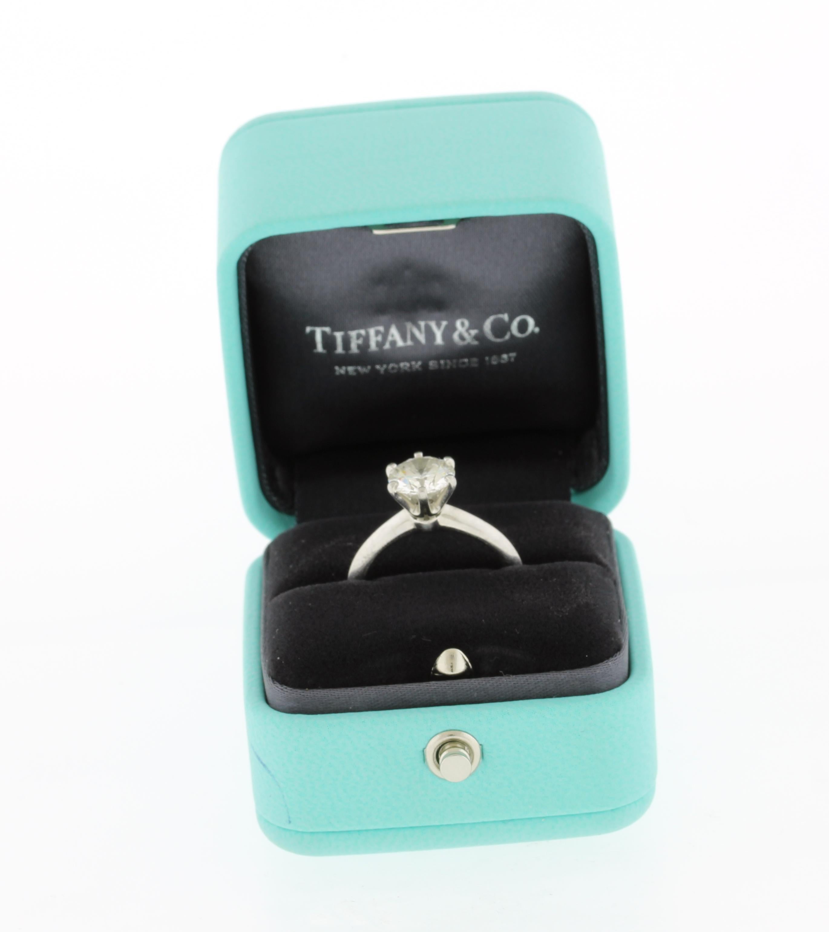 Tiffany & Co. 1.74 Carat Diamond Knife Edge Engagement Ring In Excellent Condition For Sale In Bethesda, MD