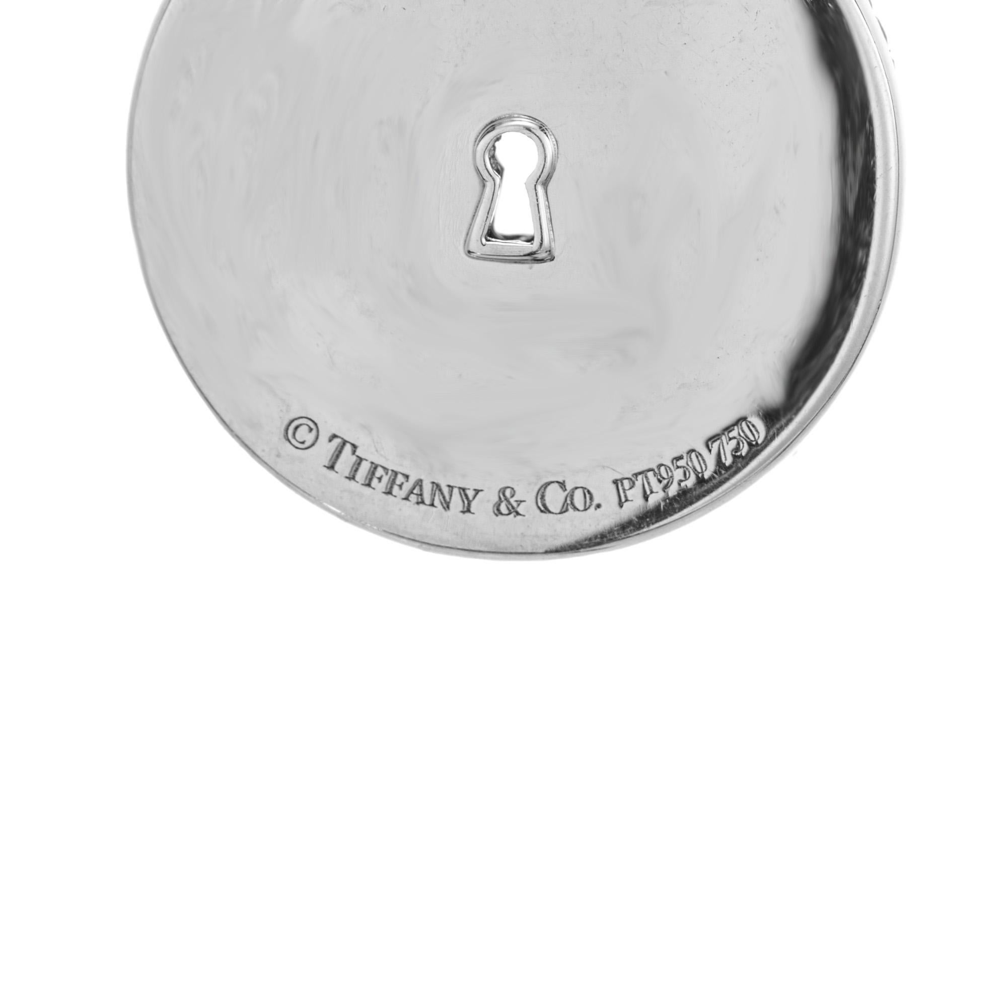 Donna Tiffany & Co. Collana con ciondolo a forma di lucchetto in platino e oro rosa da 1,75 carati in vendita
