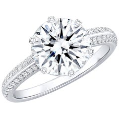 Tiffany & Co. 1.76 Carat E VVS1 Diamond Pavé Engagement Ring