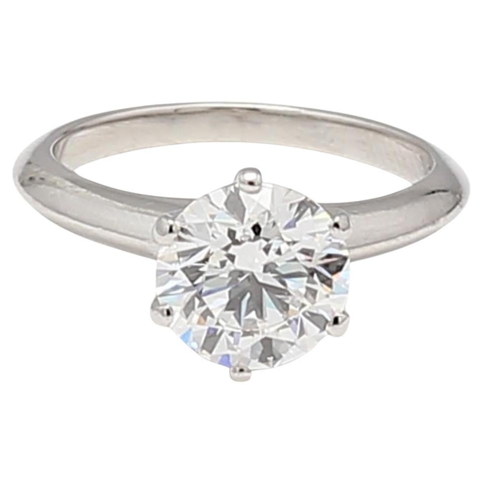 Tiffany & Co 1.77 Carat Round Brilliant F IF Diamond Platinum Engagement Ring