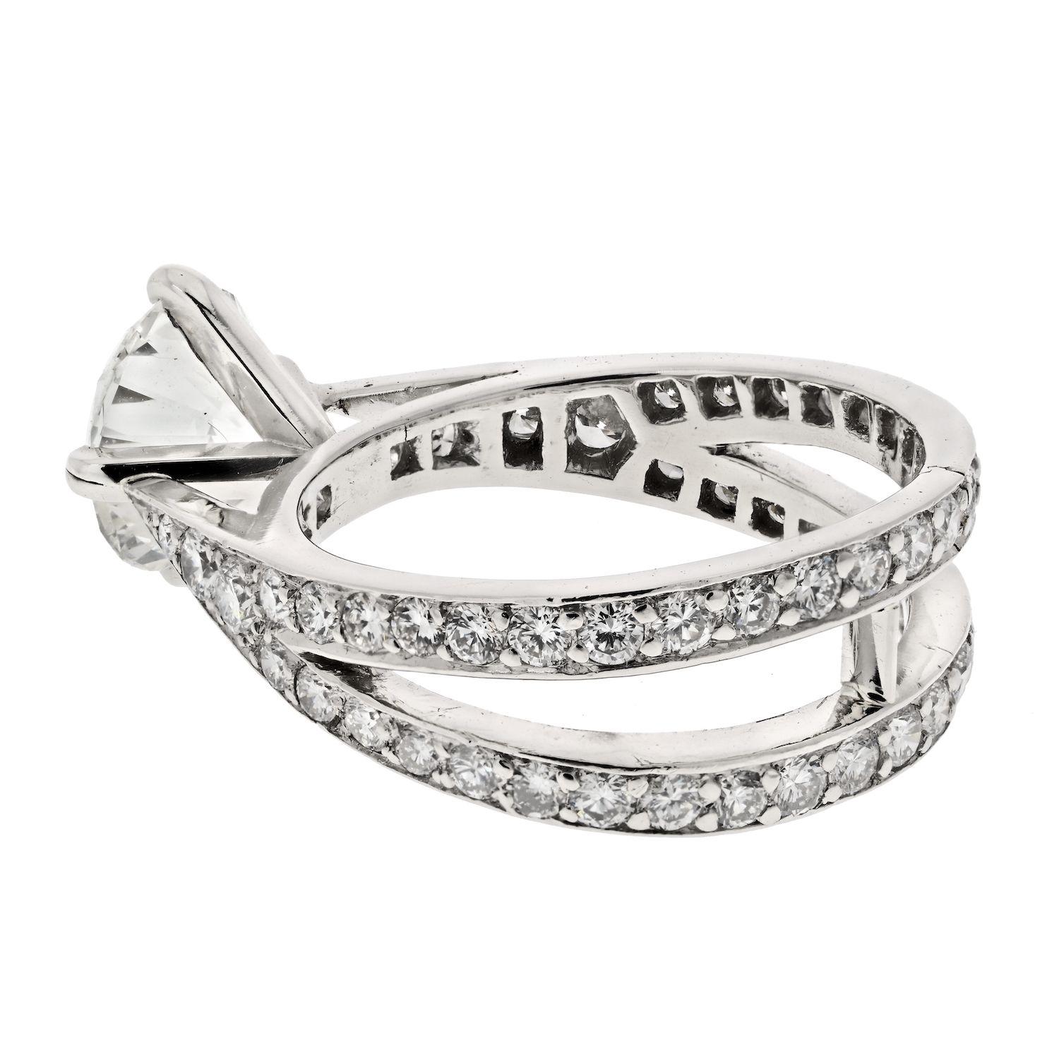 Verlobungsring von Tiffany & Co. mit 1,79 Karat rundem Diamant H/VVS1 GIA (Moderne) im Angebot