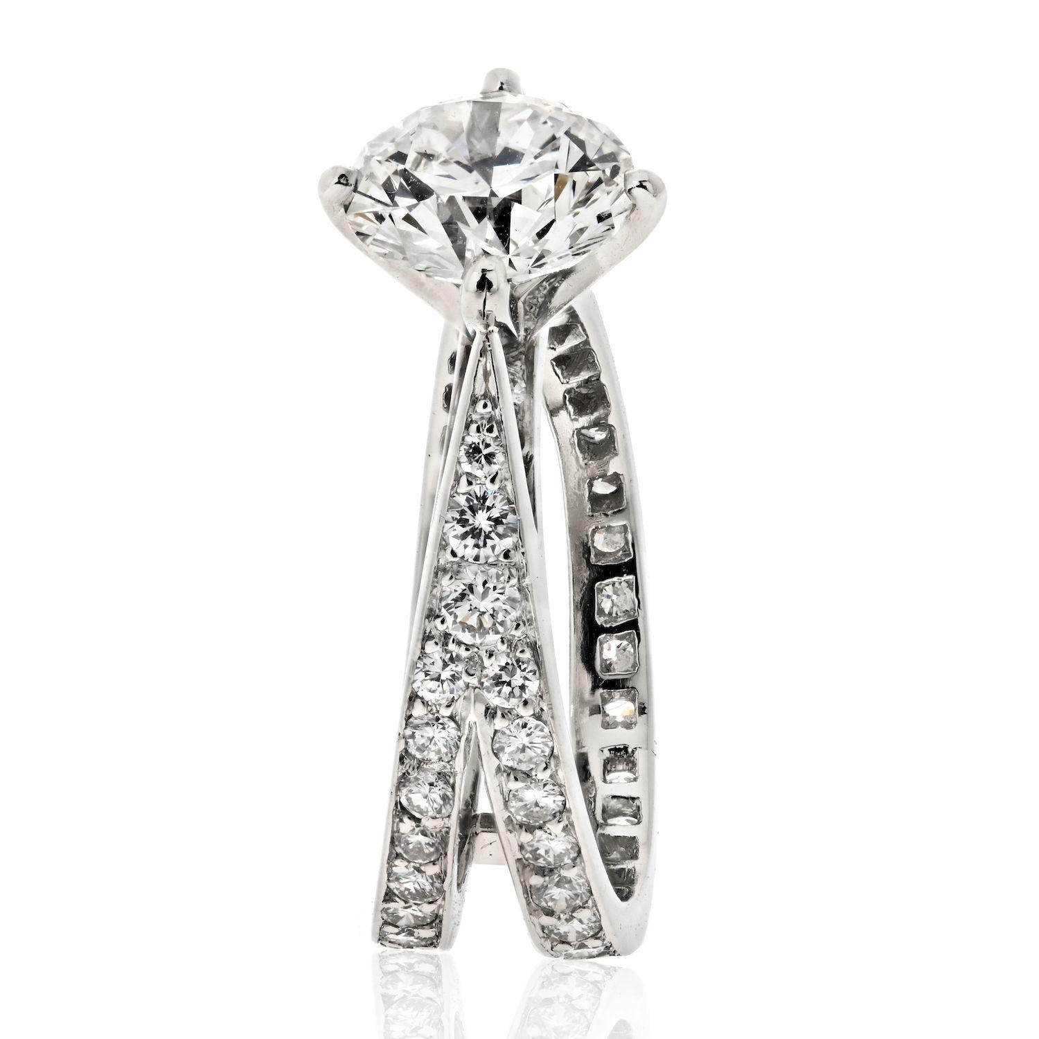 Verlobungsring von Tiffany & Co. mit 1,79 Karat rundem Diamant H/VVS1 GIA im Zustand „Hervorragend“ im Angebot in New York, NY