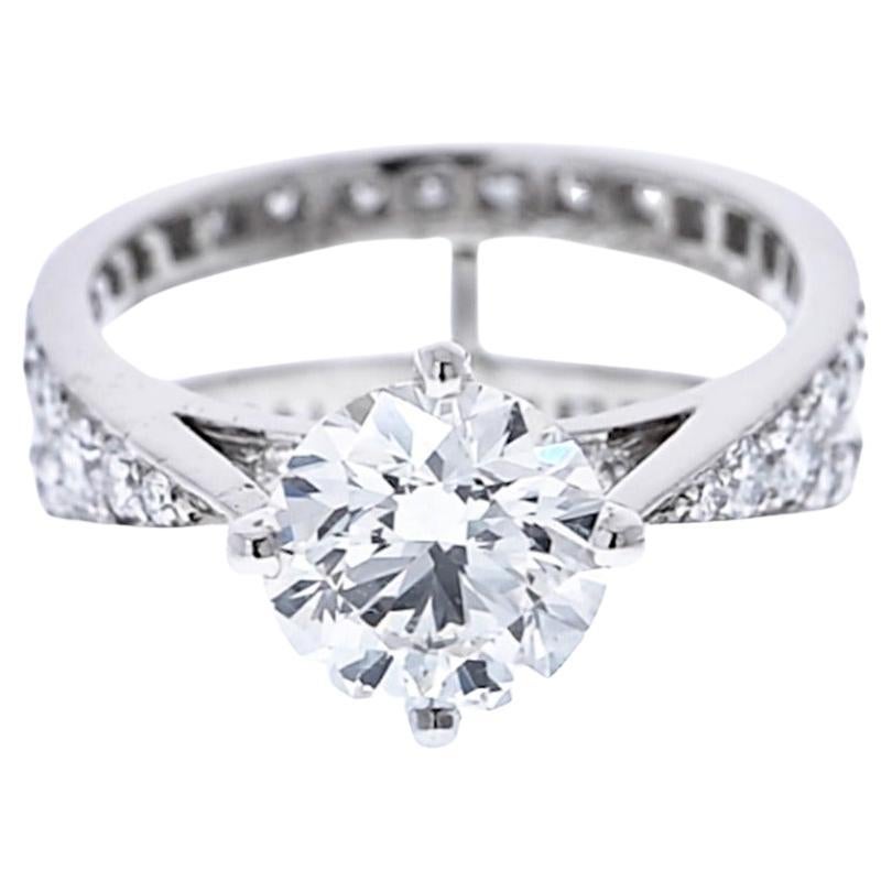 Tiffany & Co. 1.79 Carat Round Diamond H/VVS1 GIA Engagement Ring For Sale