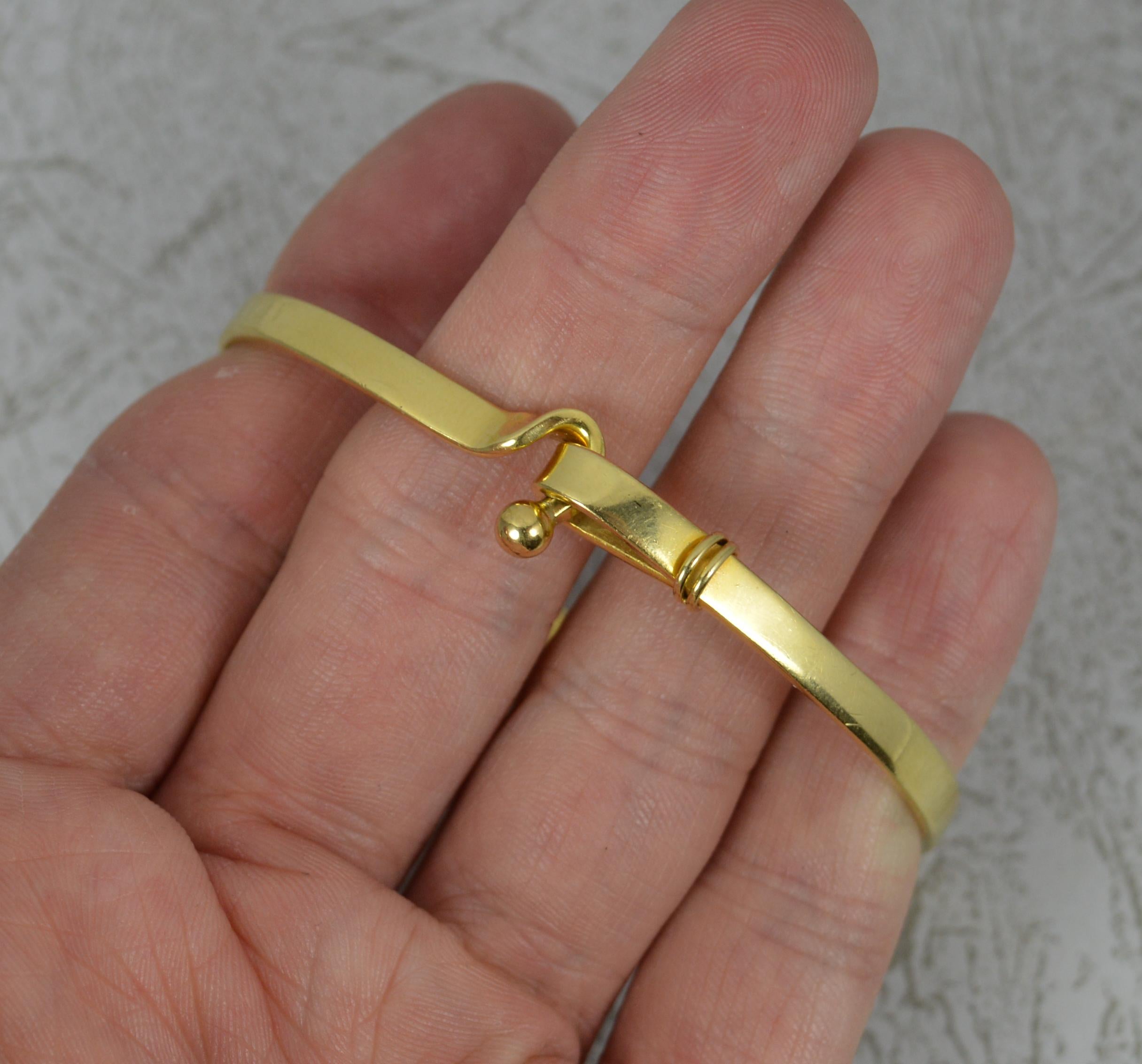 Tiffany & Co 18 Carat Gold Hook Eye Torque Bangle 2