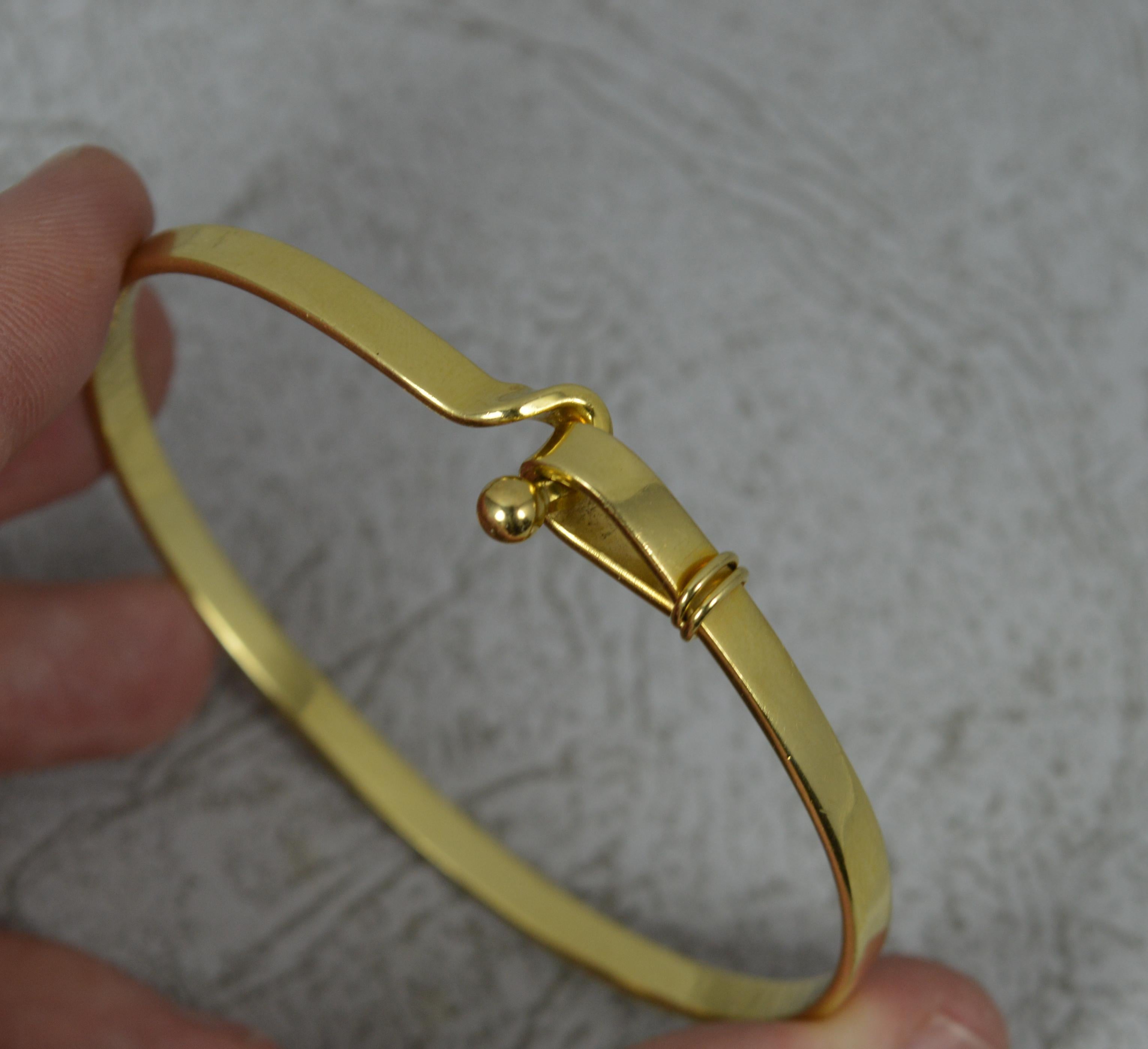 Women's Tiffany & Co 18 Carat Gold Hook Eye Torque Bangle