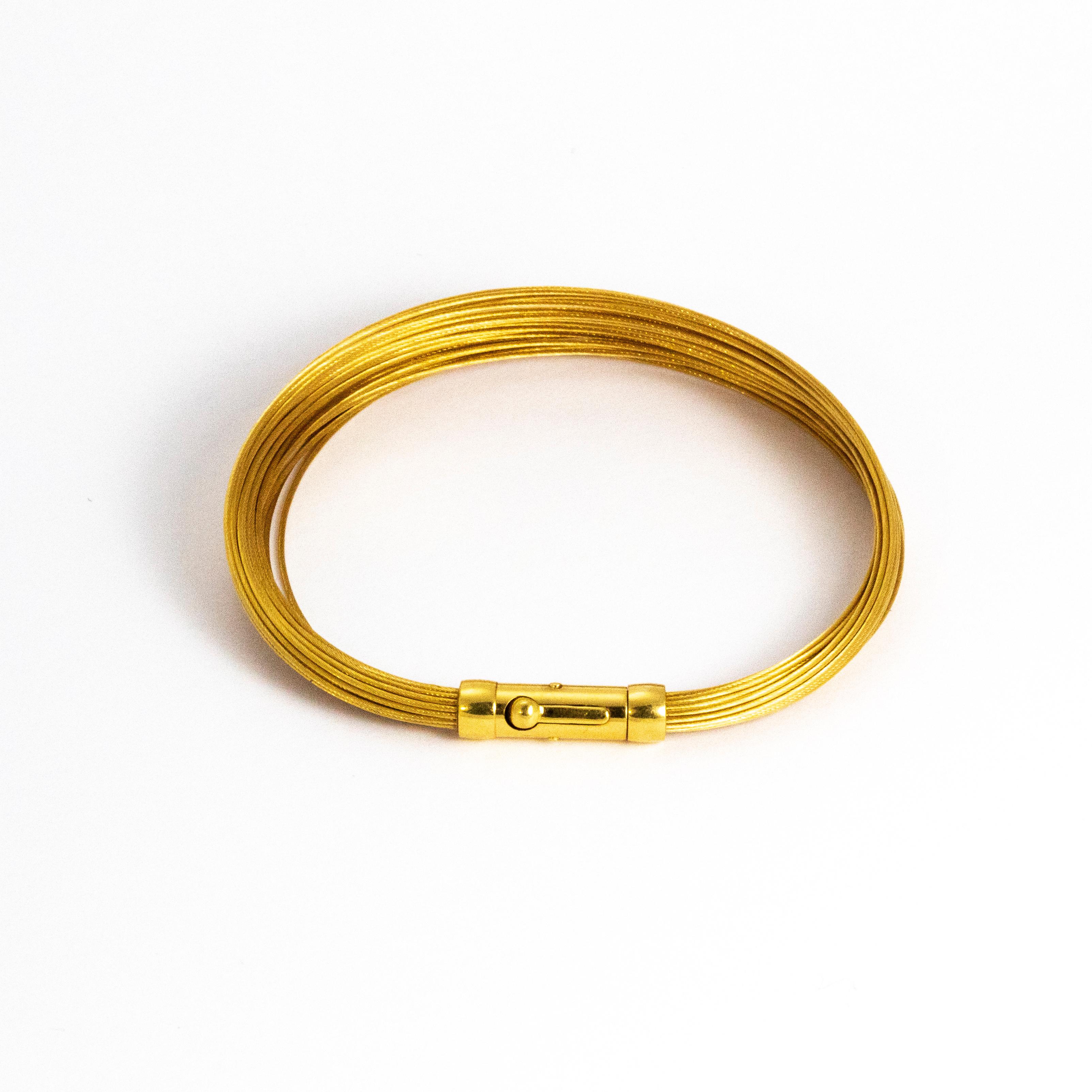 Tiffany & Co. 18 Carat Gold Wire Bracelet In Excellent Condition In Chipping Campden, GB