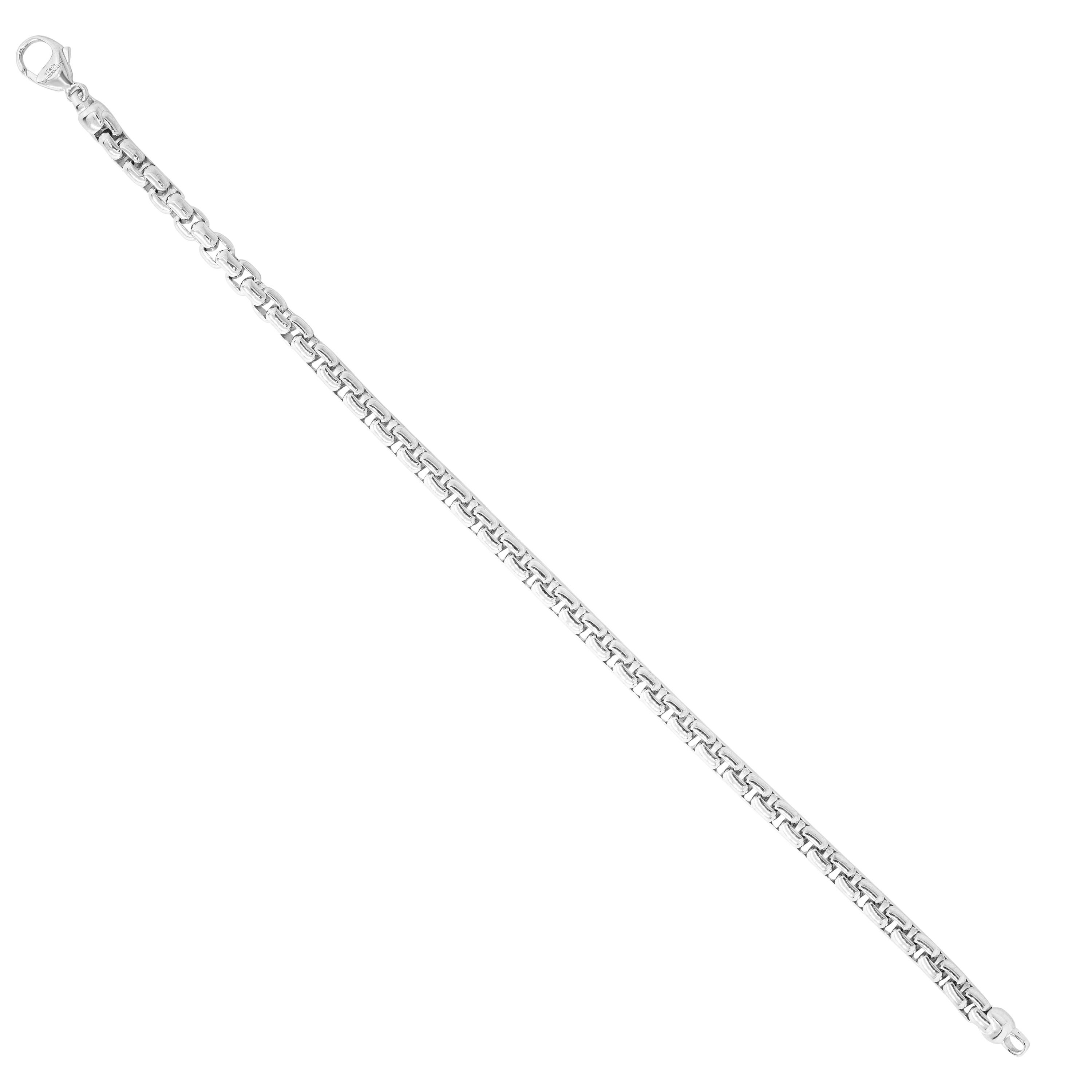 Moderne Tiffany & Co. 18 Carat White Golding & Co. Classic Box Chain Link Bracelet en vente