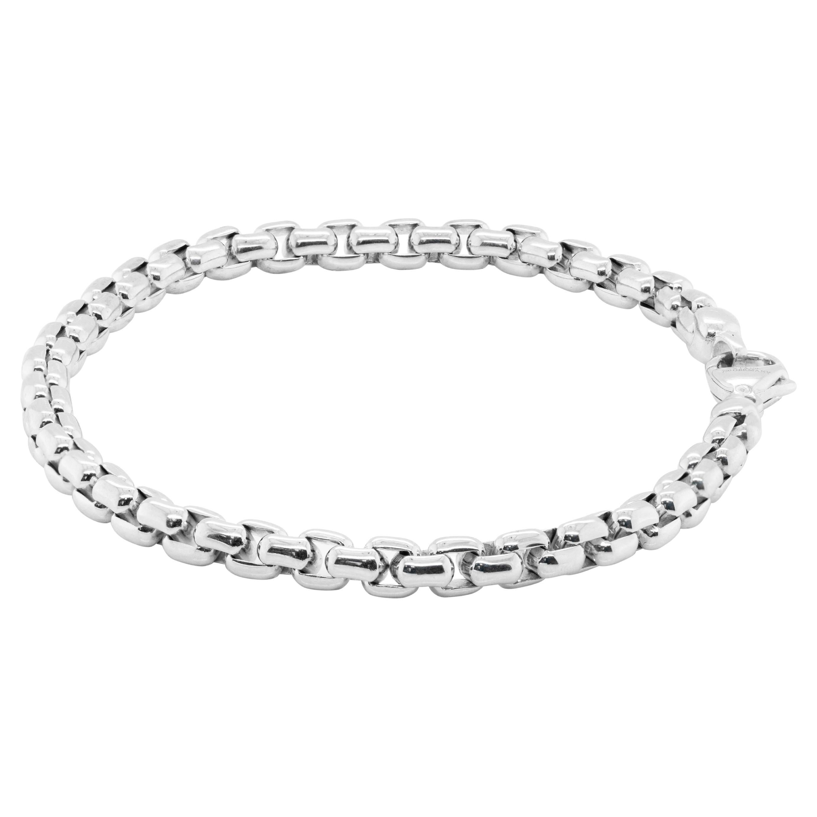 Tiffany & Co. 18 Carat White Gold Classic Box Chain Link Bracelet For Sale