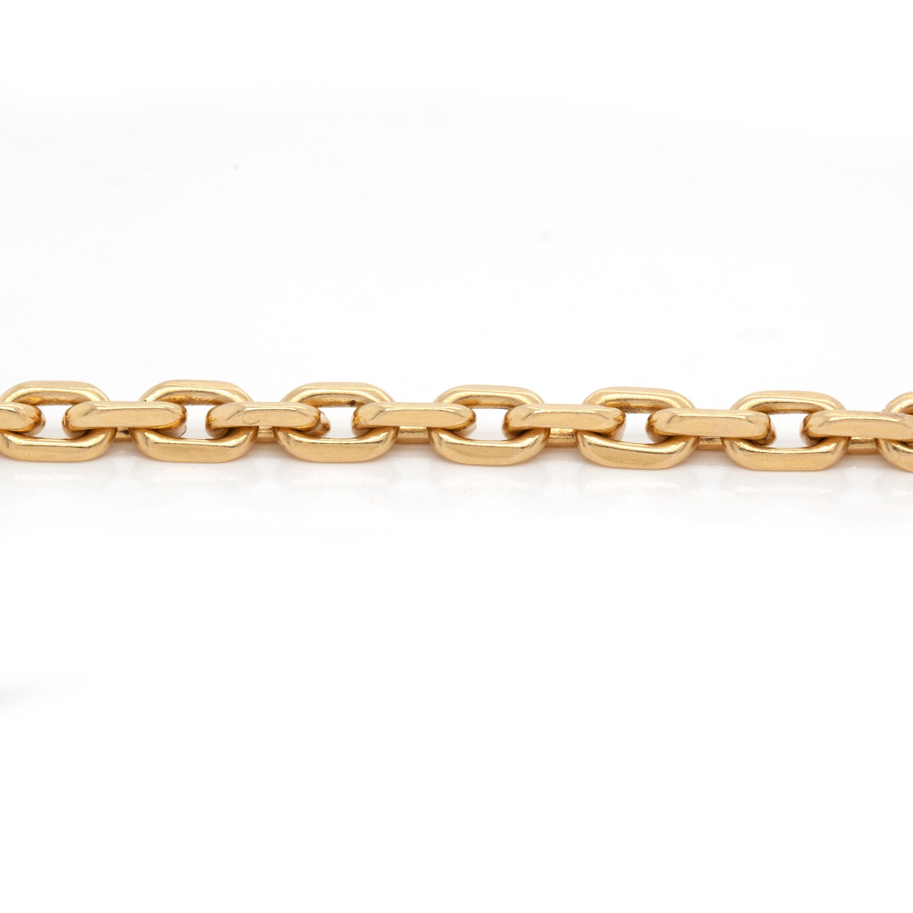Tiffany & Co. 18 Carat Yellow Gold Belcher Link Chain Bracelet In Good Condition For Sale In London, GB