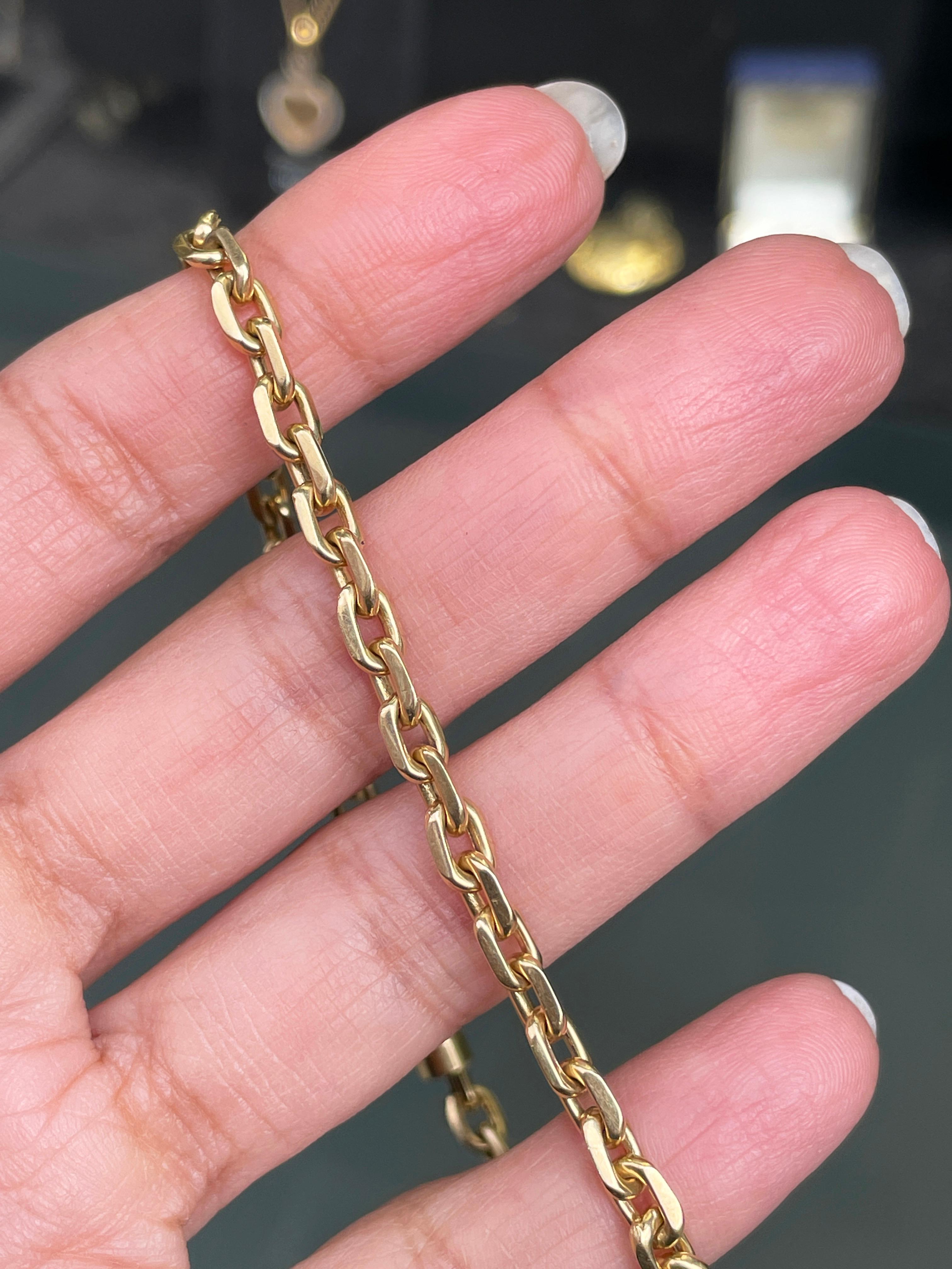 Women's or Men's Tiffany & Co. 18 Carat Yellow Gold Belcher Link Chain Bracelet For Sale