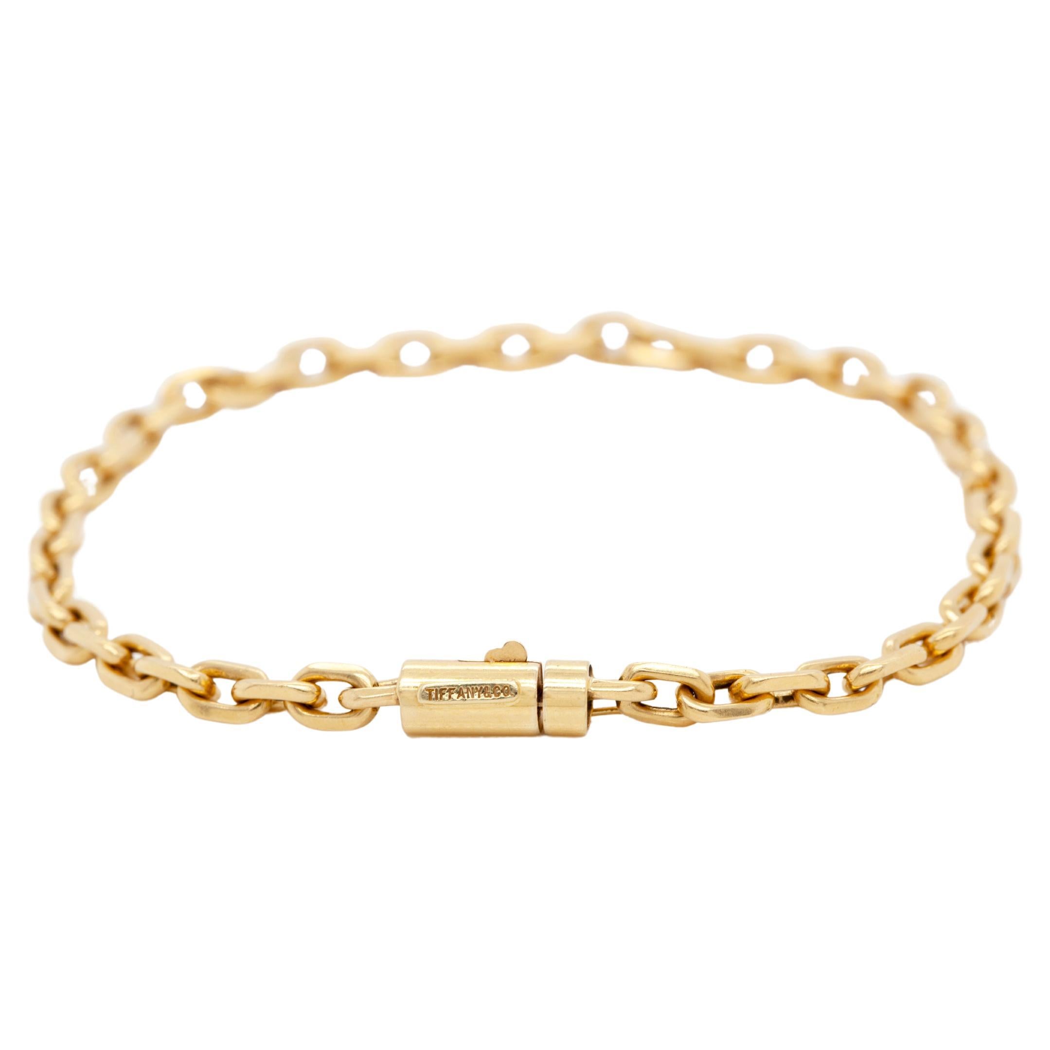 Tiffany & Co. Bracelet à maillons Belcher en or jaune 18 carats en vente