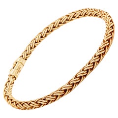 Vintage Tiffany & Co. 18 Carat Yellow Gold Braided Wheat Chain Bracelet