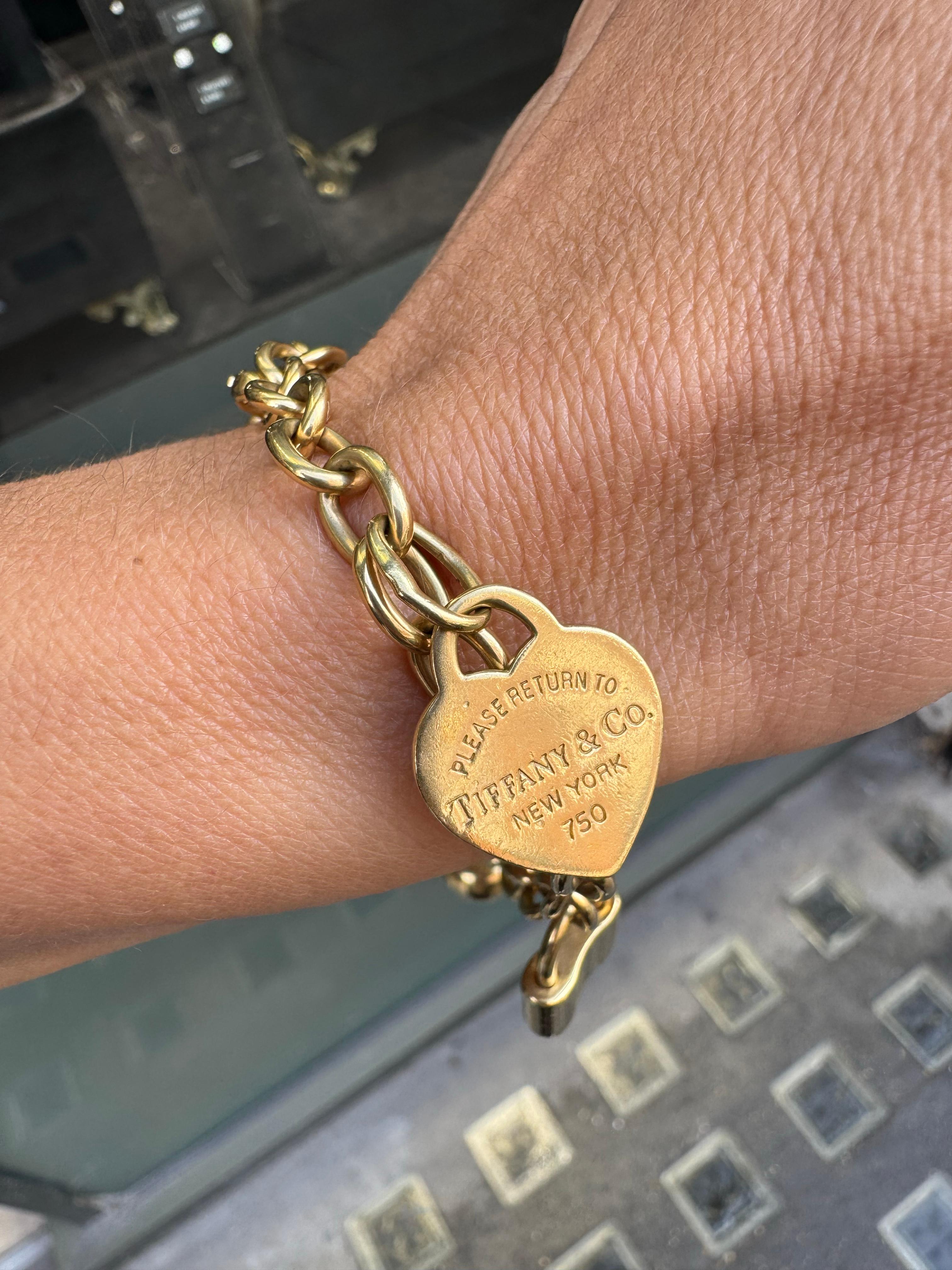 Tiffany & Co. Pulsera con cadena de diamantes en oro amarillo de 18 quilates en venta 5