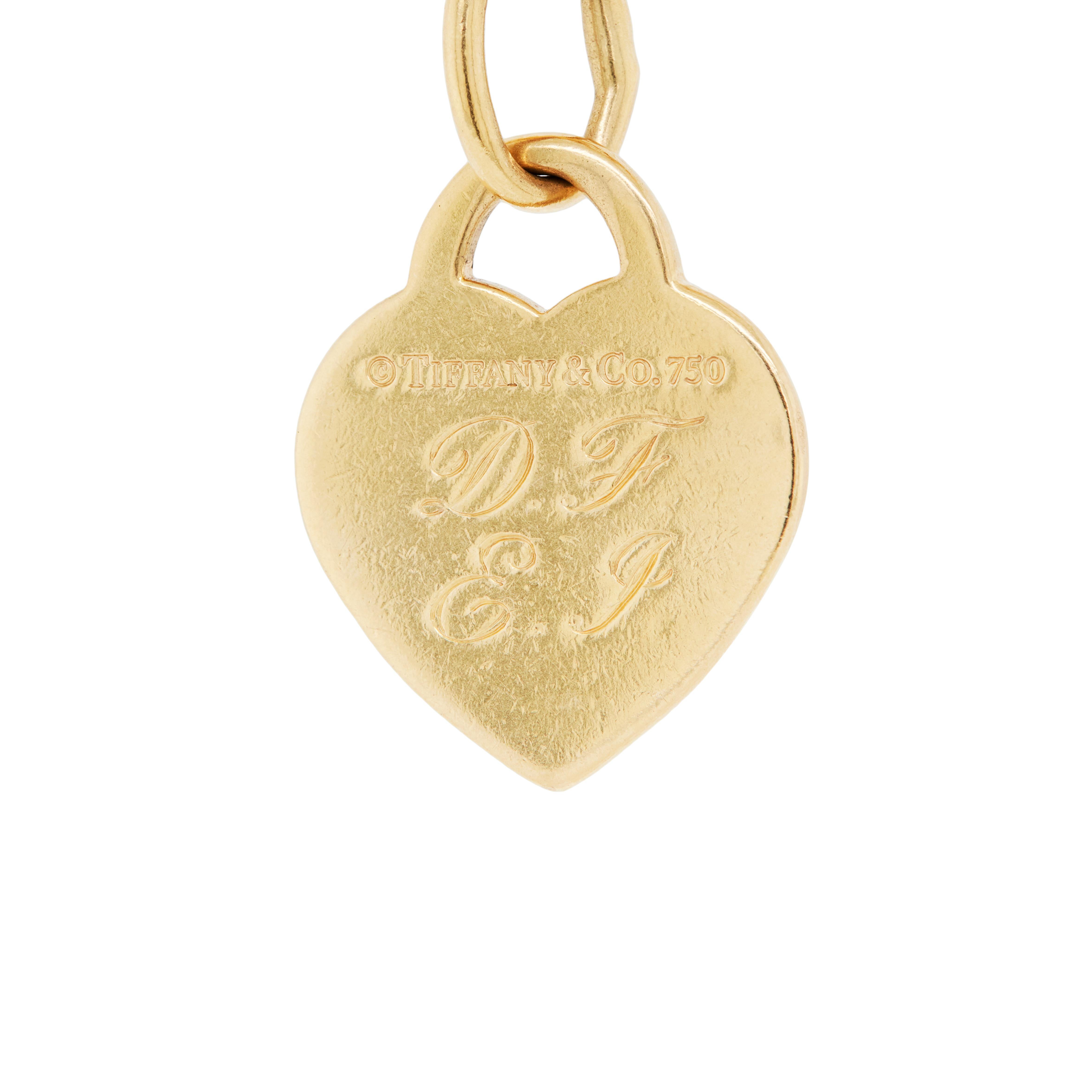 Tiffany & Co. Pulsera con cadena de diamantes en oro amarillo de 18 quilates Moderno en venta