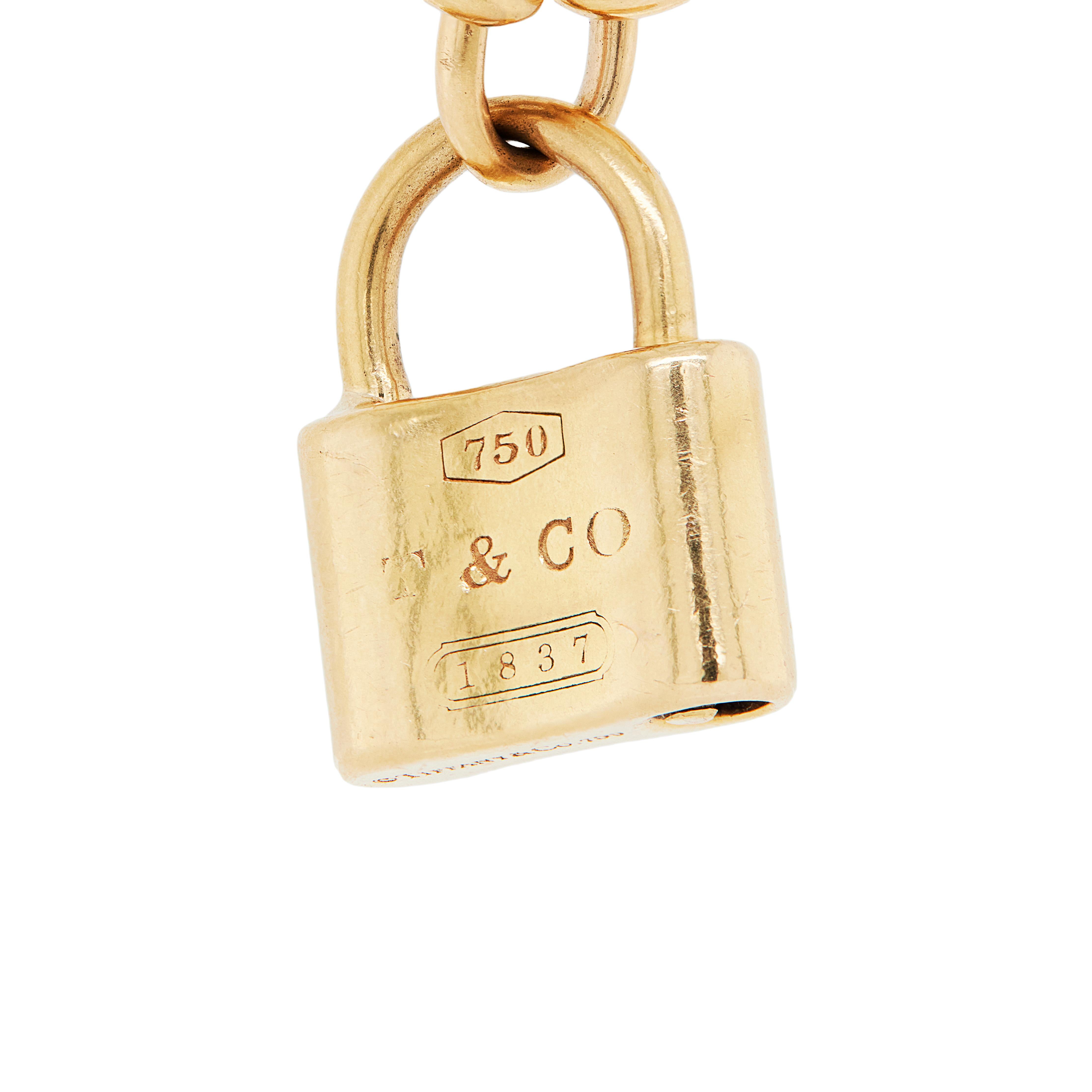 Tiffany & Co. Pulsera con cadena de diamantes en oro amarillo de 18 quilates en Bueno estado para la venta en London, GB