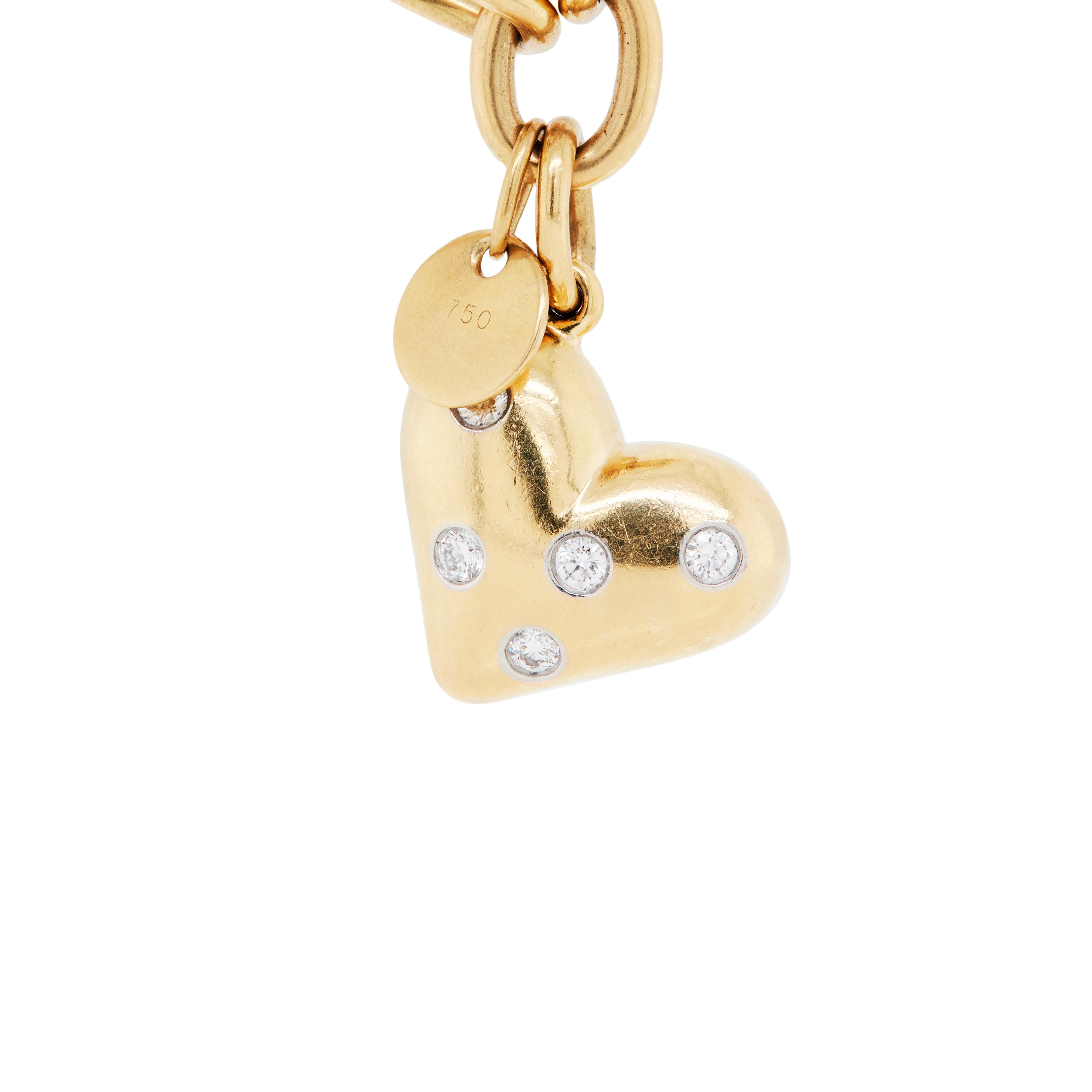 Tiffany & Co. Pulsera con cadena de diamantes en oro amarillo de 18 quilates en venta 1