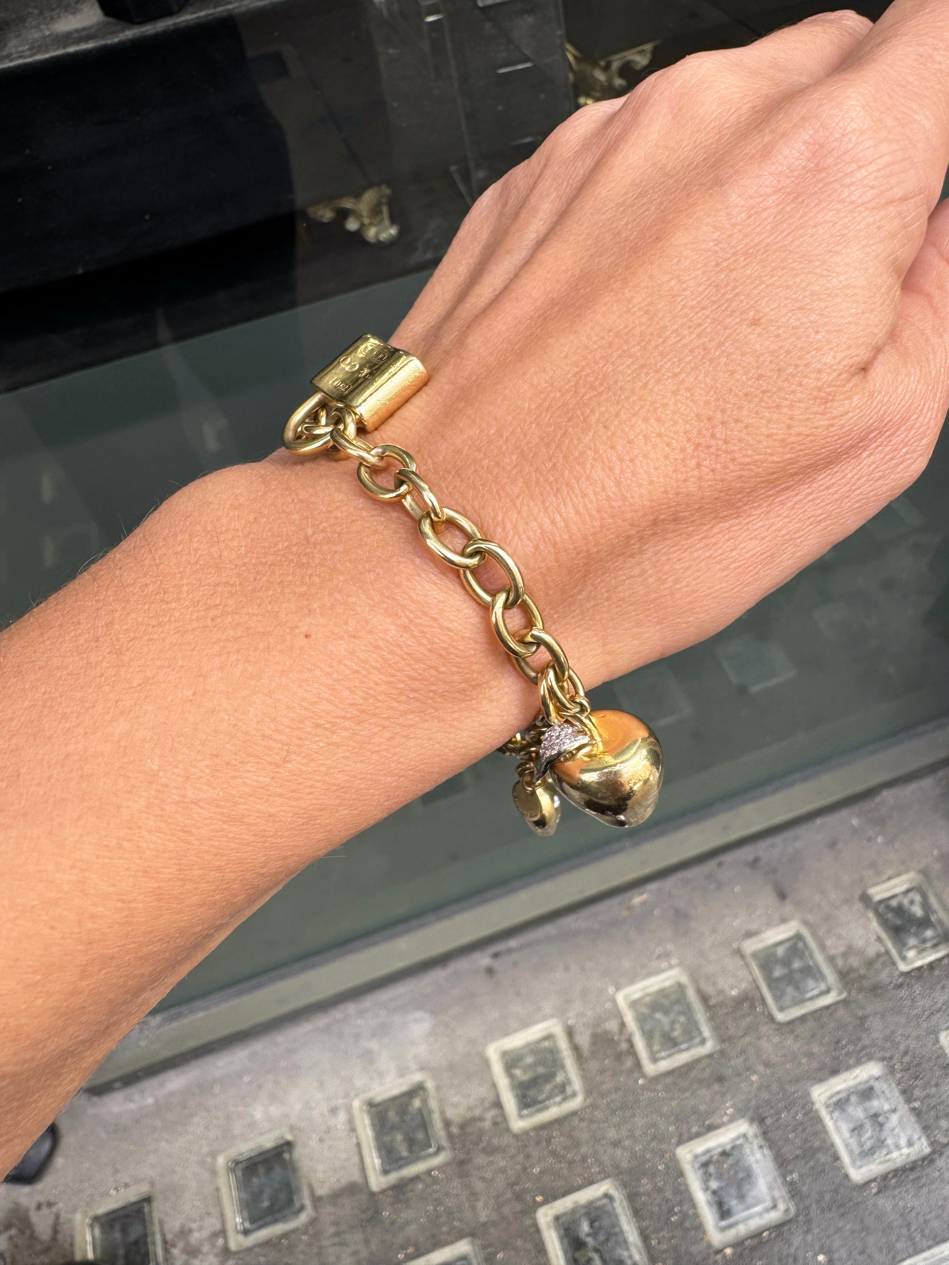 Tiffany & Co. Pulsera con cadena de diamantes en oro amarillo de 18 quilates en venta 3