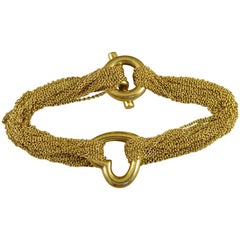 Vintage Tiffany & Co. 18 Carat Yellow Gold Love Heart Bracelet