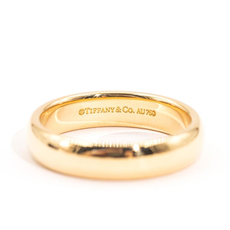 Tiffany and Co. 18 Carat Yellow Gold Tiffany Classic Wedding Band Ring ...