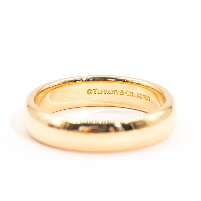 Tiffany and Co. 18 Carat Yellow Gold Tiffany Classic Wedding Band Ring ...