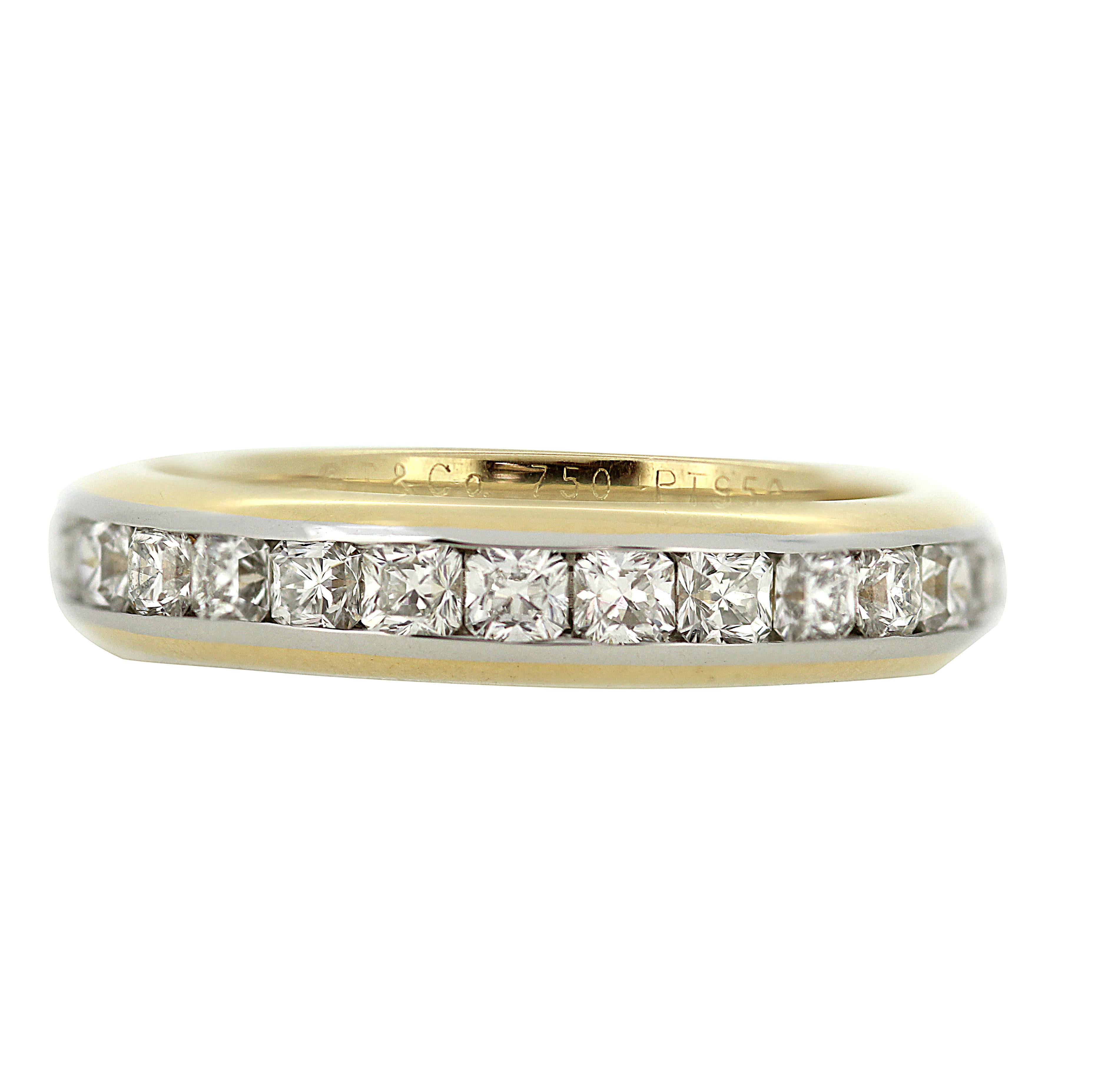 A Tiffany & Co. 18ct Yellow Gold and Platinum Lucida Diamond Eternity Ring