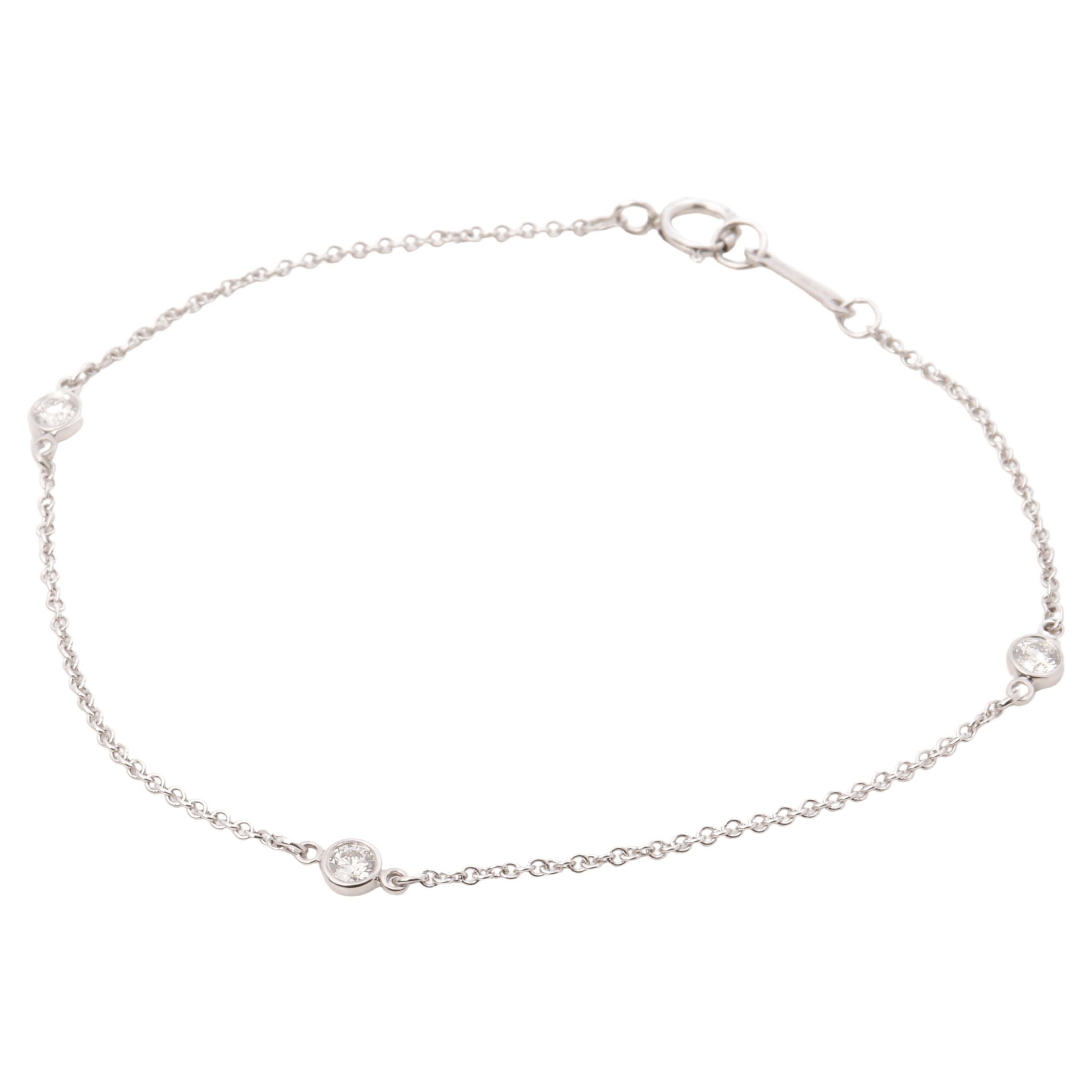 Tiffany & Co. 18 Elsa Peretti Diamonds by the Yard 3 Diamond Bracelet