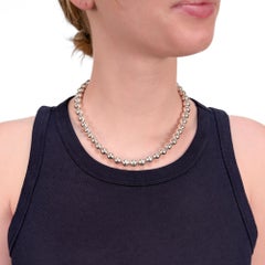 Tiffany & Co. 18-Zoll-Sterling Silber 10 mm Perlenkette