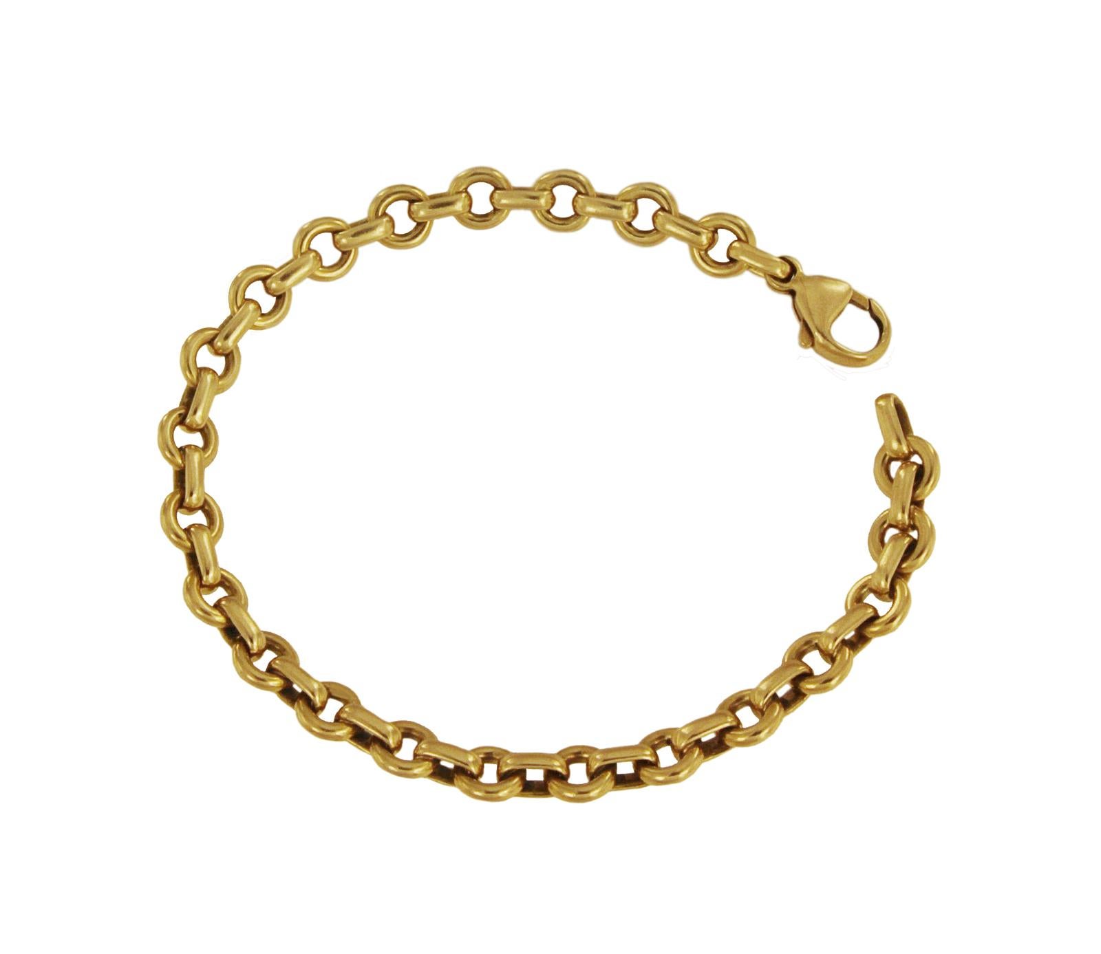 Tiffany & Co. 18 Karat Yellow Gold Round Chain Link Bracelet In Excellent Condition In New York, NY