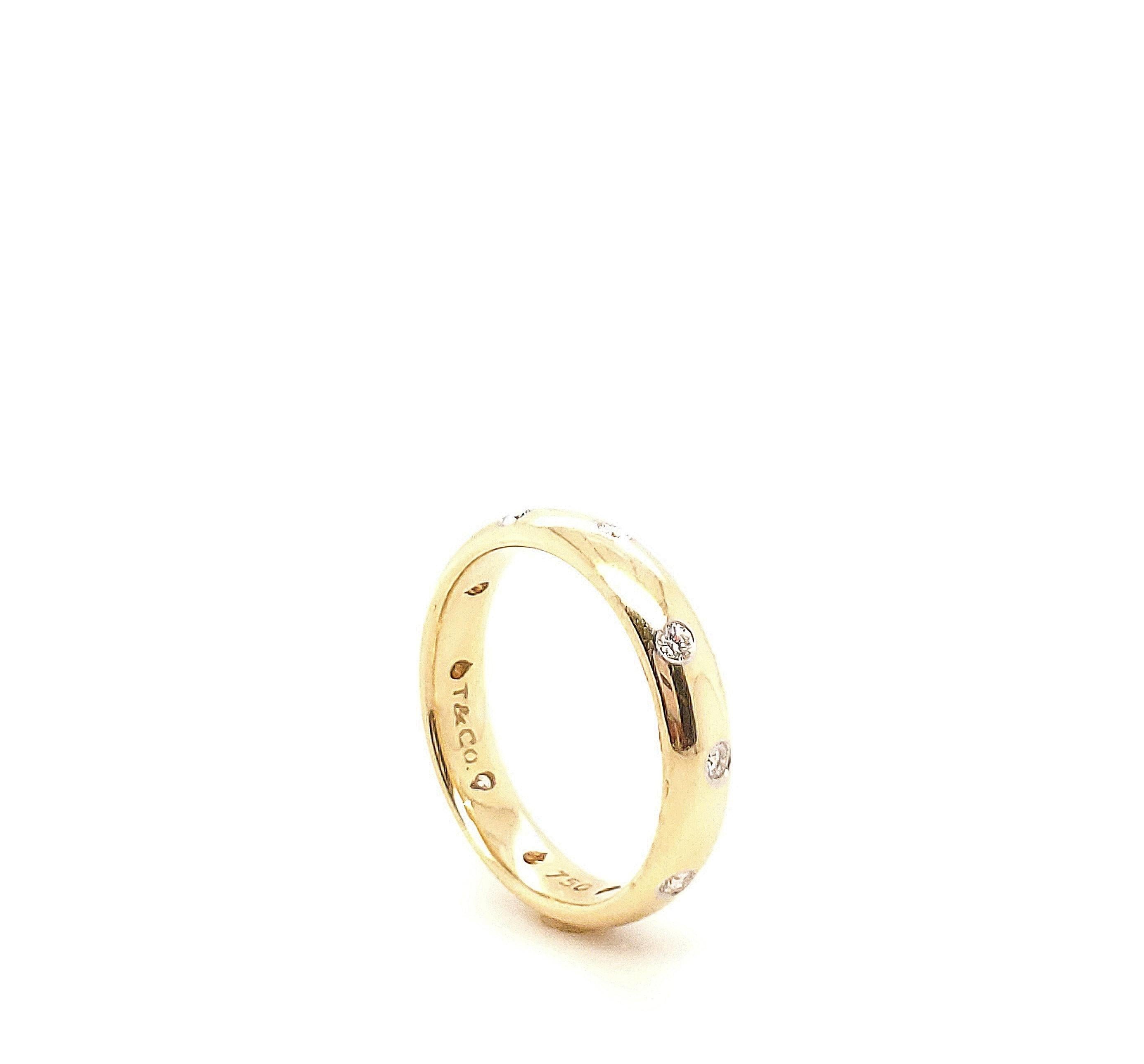 Round Cut Tiffany & Co. 18 Karat Diamond Etoile Band Ring
