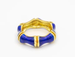 Tiffany & Co. 18 Karat Gold and Enamel Bamboo Ring, circa 1960s