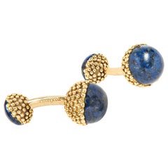 Tiffany & Co. 18 Karat Gold and Lapis Ball Cufflinks