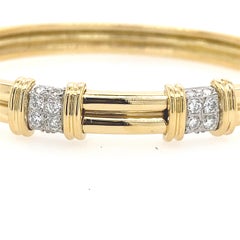 Tiffany & Co. 18 Karat Gold and Platinum Diamond Bangle Bracelet