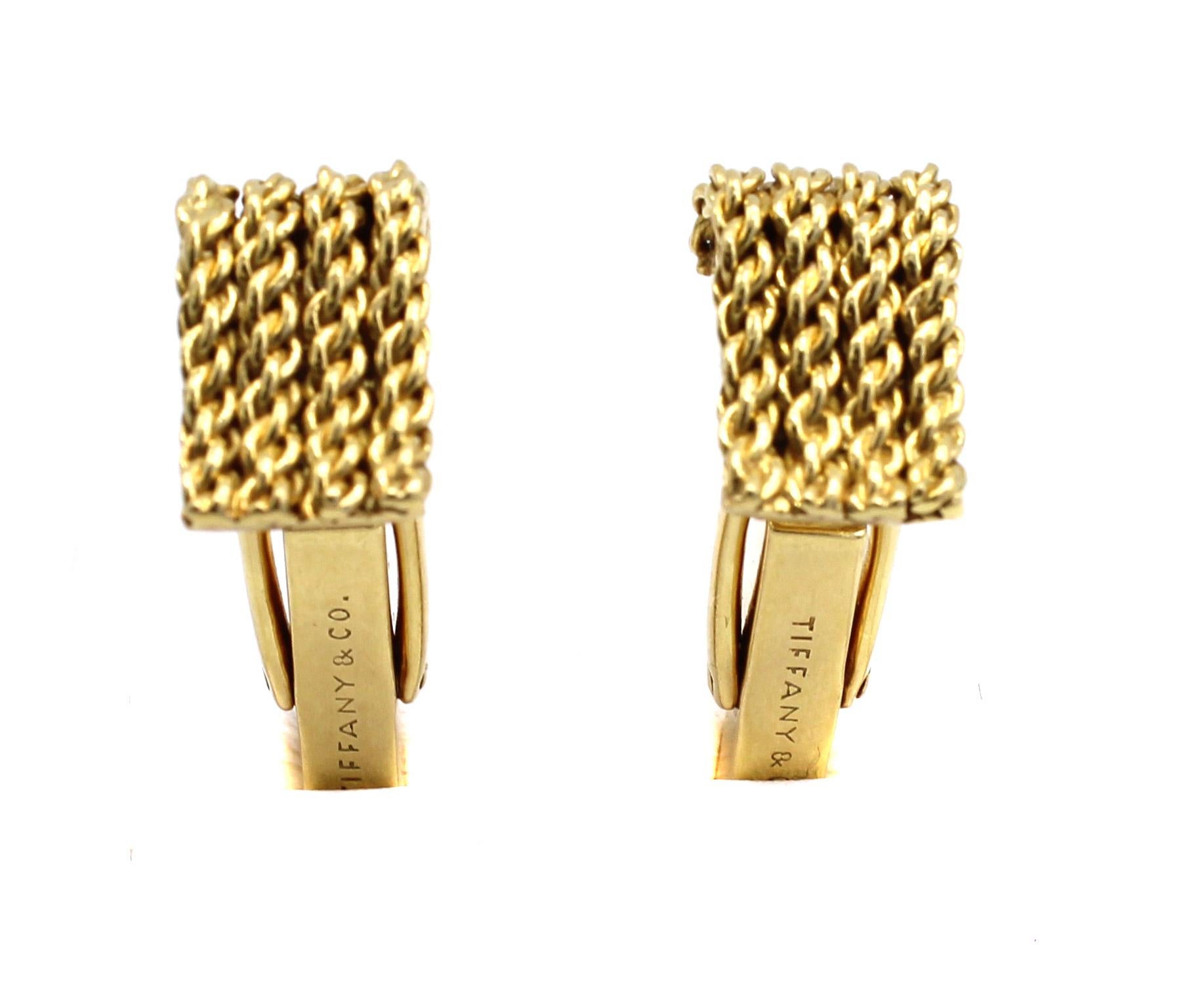 Women's or Men's Tiffany & Co 18 Karat Gold Cuff-Links