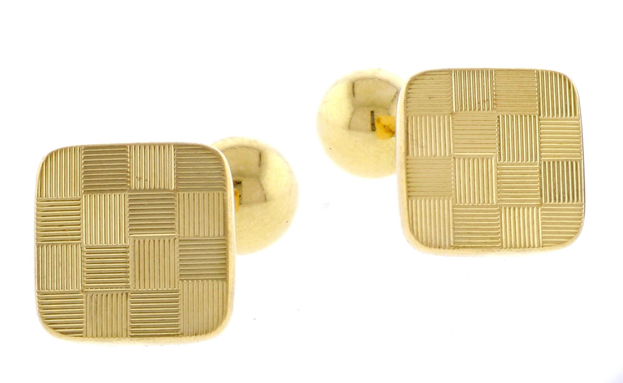 Tiffany & Co. 18 Karat Gold Cufflinks In Excellent Condition In Bethesda, MD