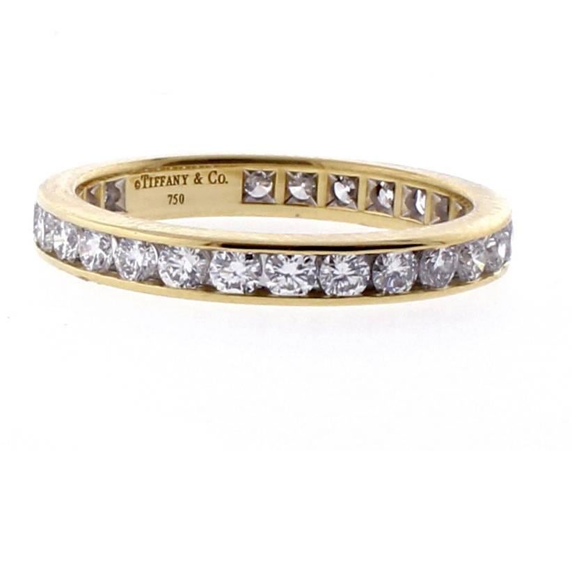 Women's or Men's Tiffany & Co. 18 Karat Gold Diamond Band-Ring