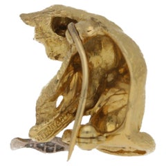 Tiffany & Co. 18 Karat Gold Diamond Cat Brooch