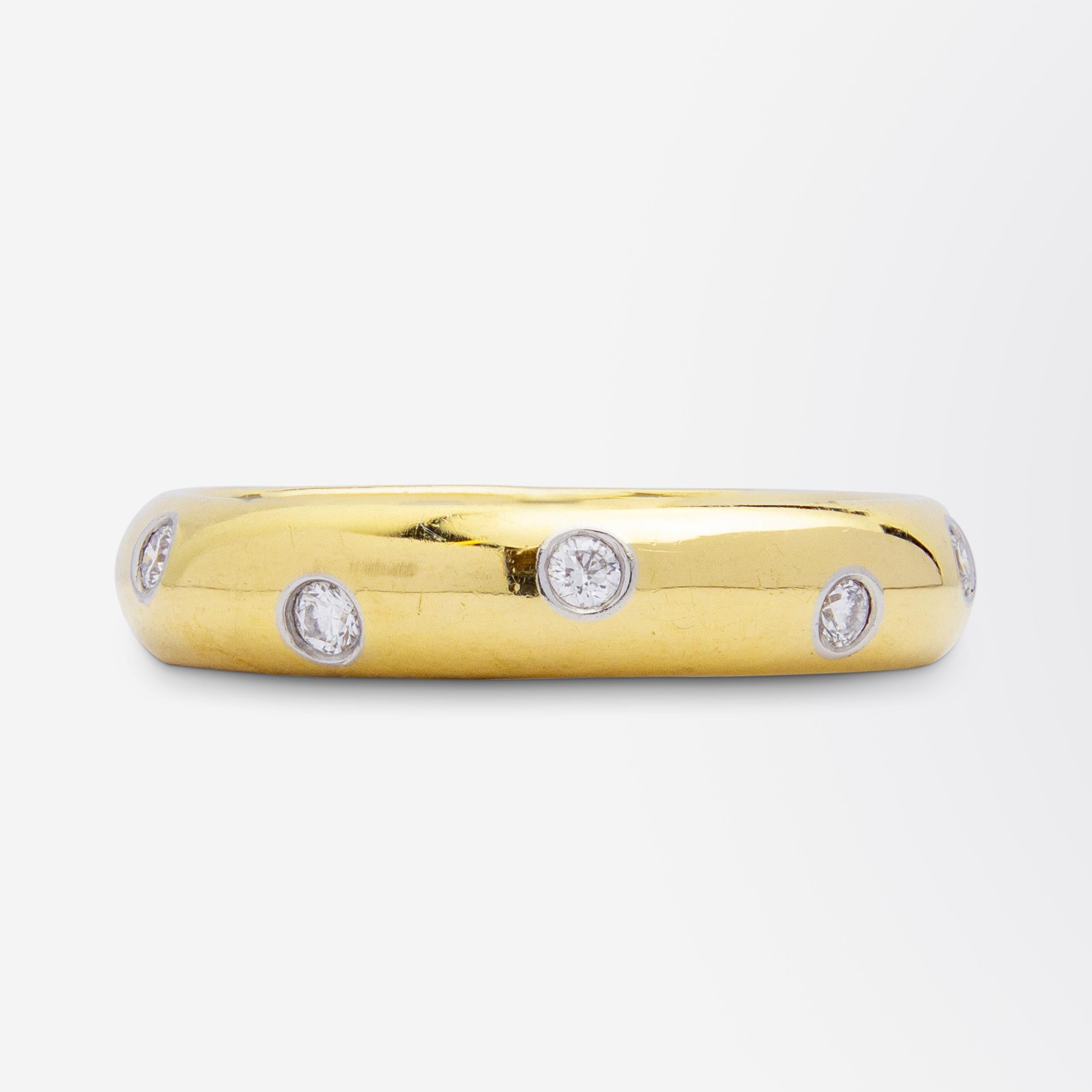 Modern Tiffany & Co 18 Karat Gold & Diamond Etoile Ring